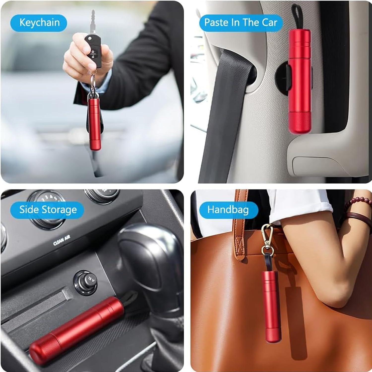 Emergency Hammer Car with Belt Cutter, Compact Portable Emergency Hammer Car, Mechanical Spring Glass Breaker Car Essentials, Upgrade Multifunctional Belt Cutter Emergency Hammer