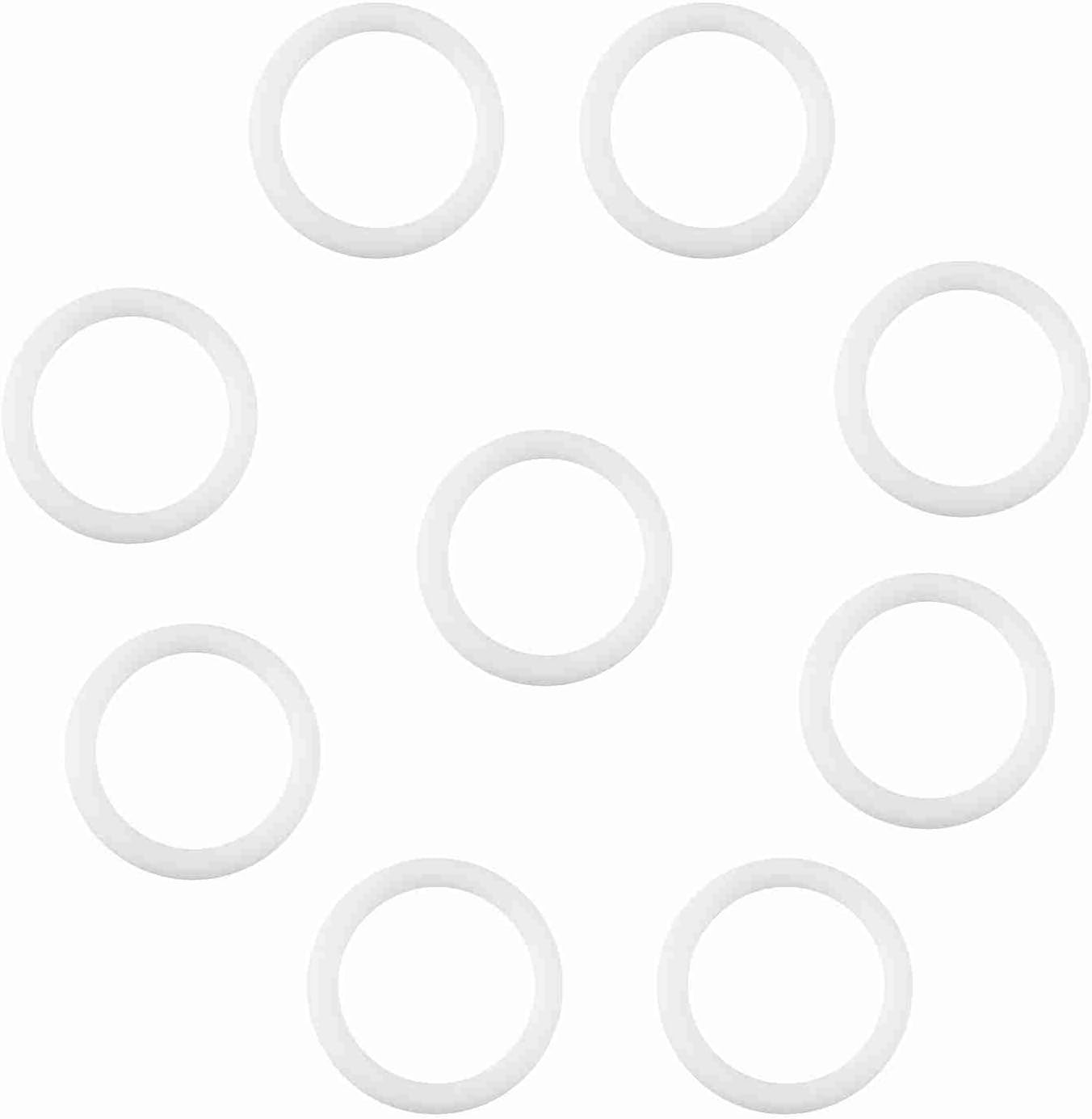 Silicone Dummy Pacifier Clips, 20 Pieces, O-Rings, Gender Neutral Baby Pacifier Chain Holder, White image number 1