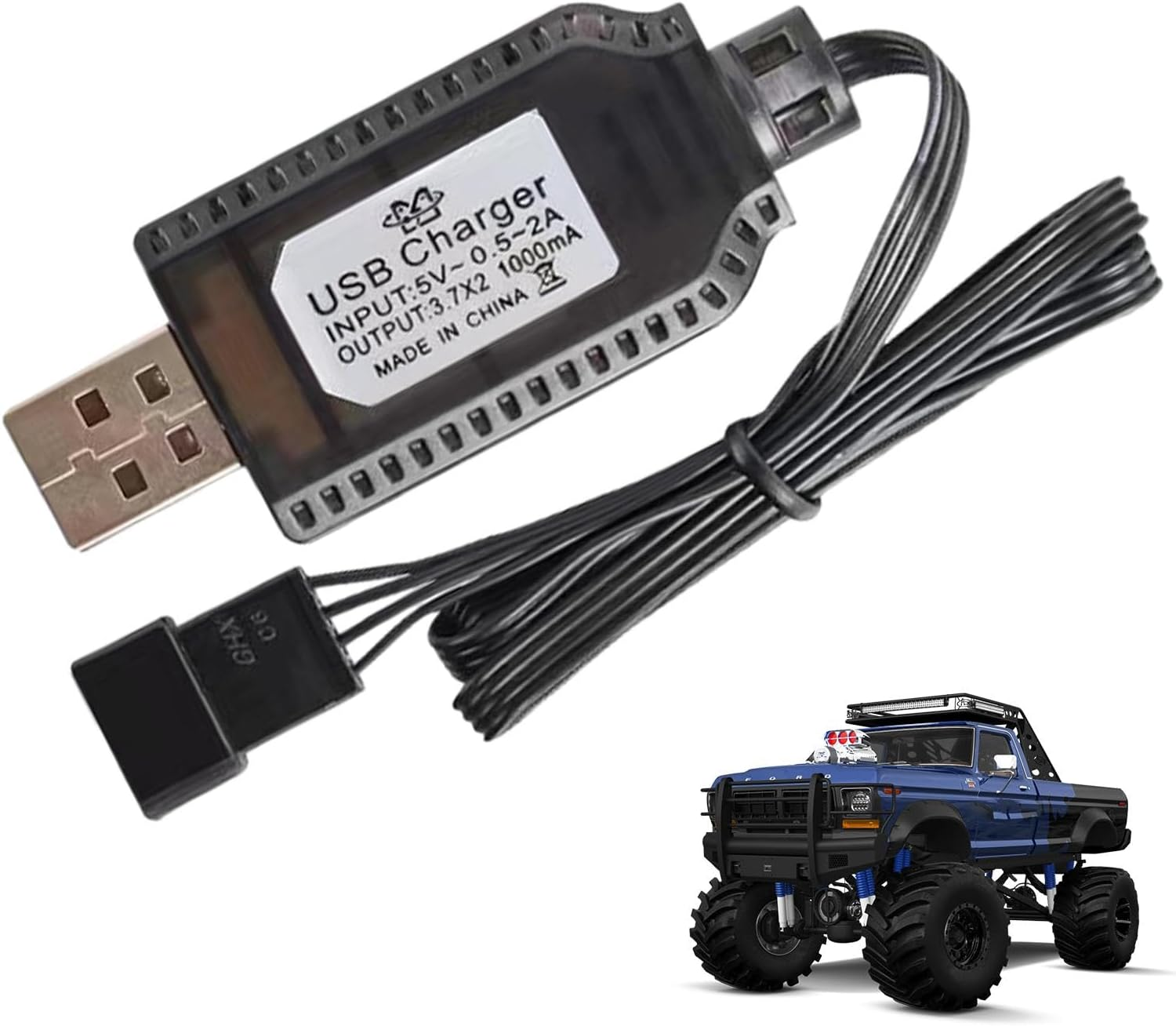 RC Charger Cable,7.4V 1000Ma Drone Charger for Quick Charging | RC Airplane Lithium Battery SM-2P SM-3P SM-4P, Drone Battery Charge Automatically Adapt