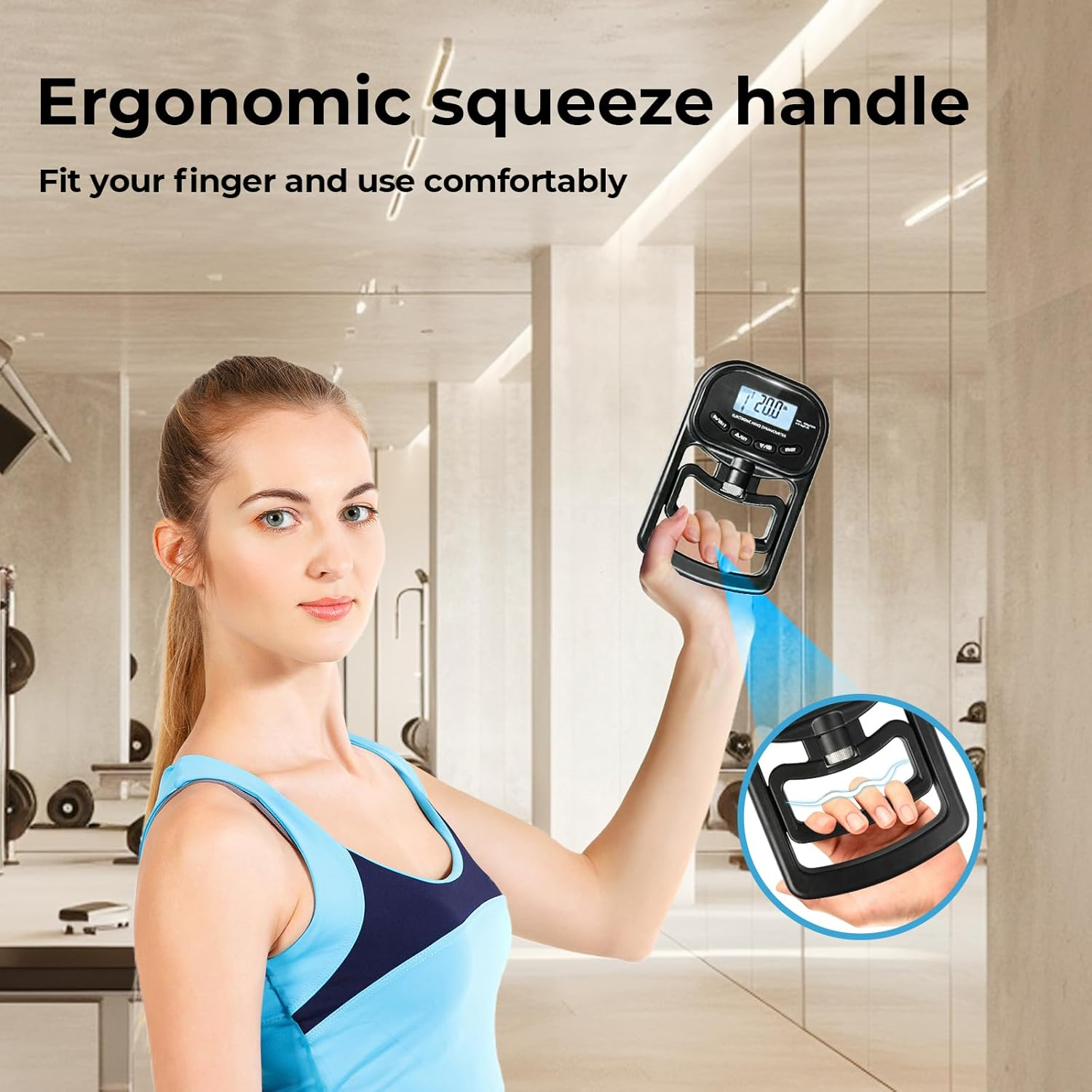 Centra Hand Dynamometer Grip Strength Trainer, Digital Hand Grip Strength Tester, Grip Strength Measurement Exercise,Auto Capturing Electronic Hand Grip Power 180Kgs for Sport Home School Use image number 5