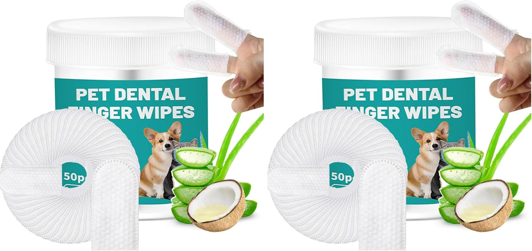 Mumoo Bear Pet Teeth Dental Cleaning Wipes for Dogs & Cats, Remove Bad Breath by Removing Plaque and Tartar Buildup No-Rinse Dog Finger Toothbrush, Disposable Gentle Cleaning & Gum Care, 50 Counts image number 5