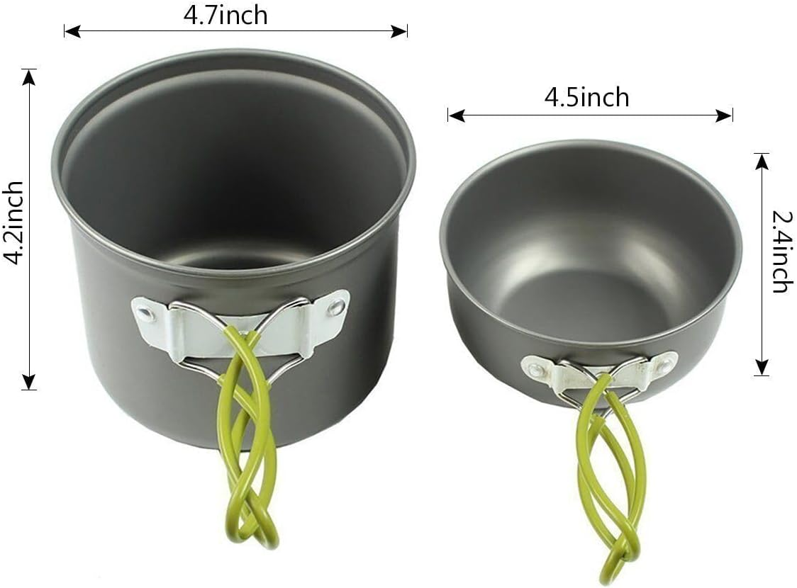 Leona Co Camping Cookware Set Backpacking Outdoor Hiking Gear with Camping Stove, Compact Light Cooking Kit, Easy Clean Durable Tableware Set with Stove Pan Pot Bowl image number 5