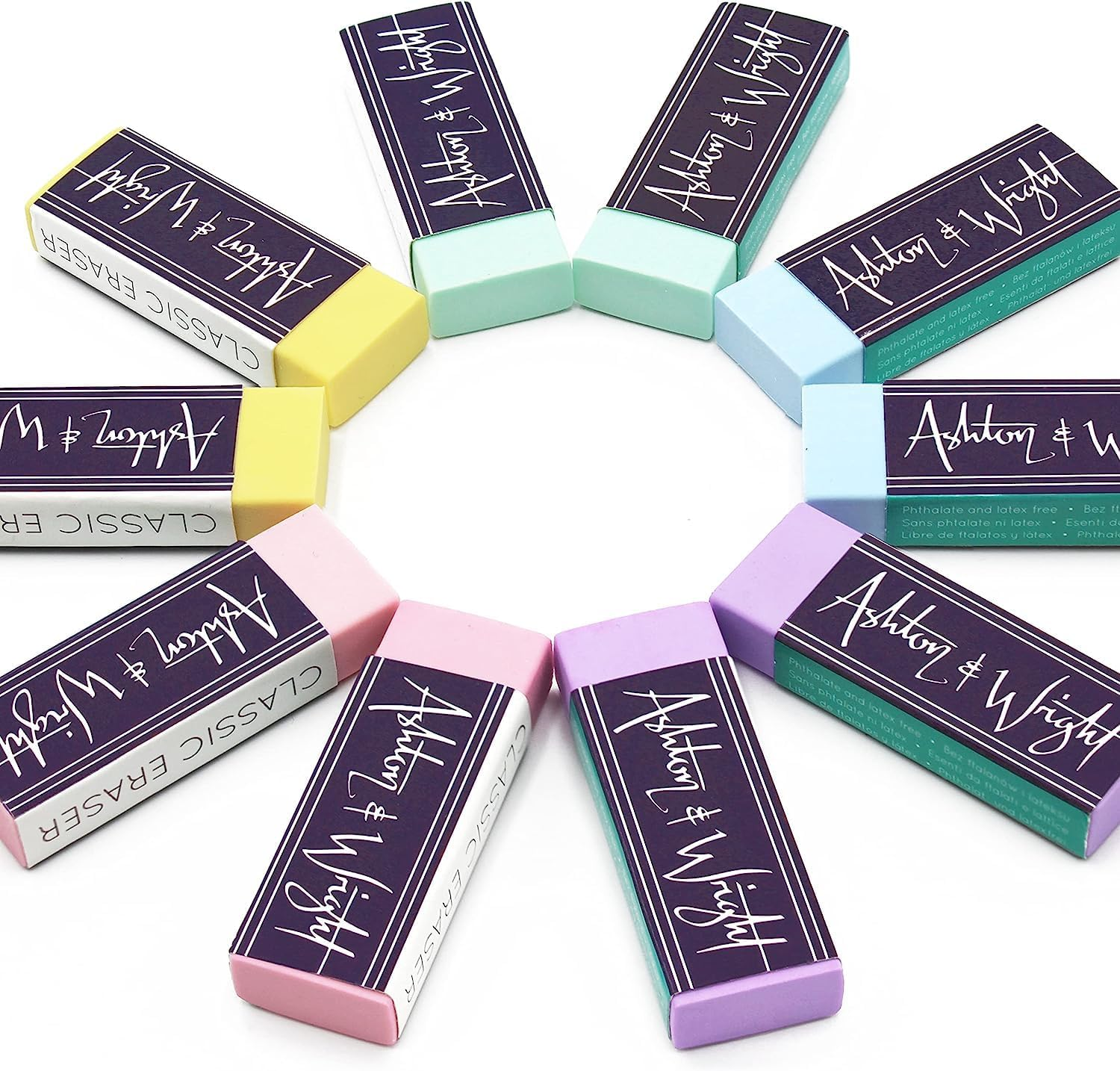 Ashton and Wright - Classic Eraser - Latex Free Plastic Rubber (Pack of 20, Tropical Neon) image number 6