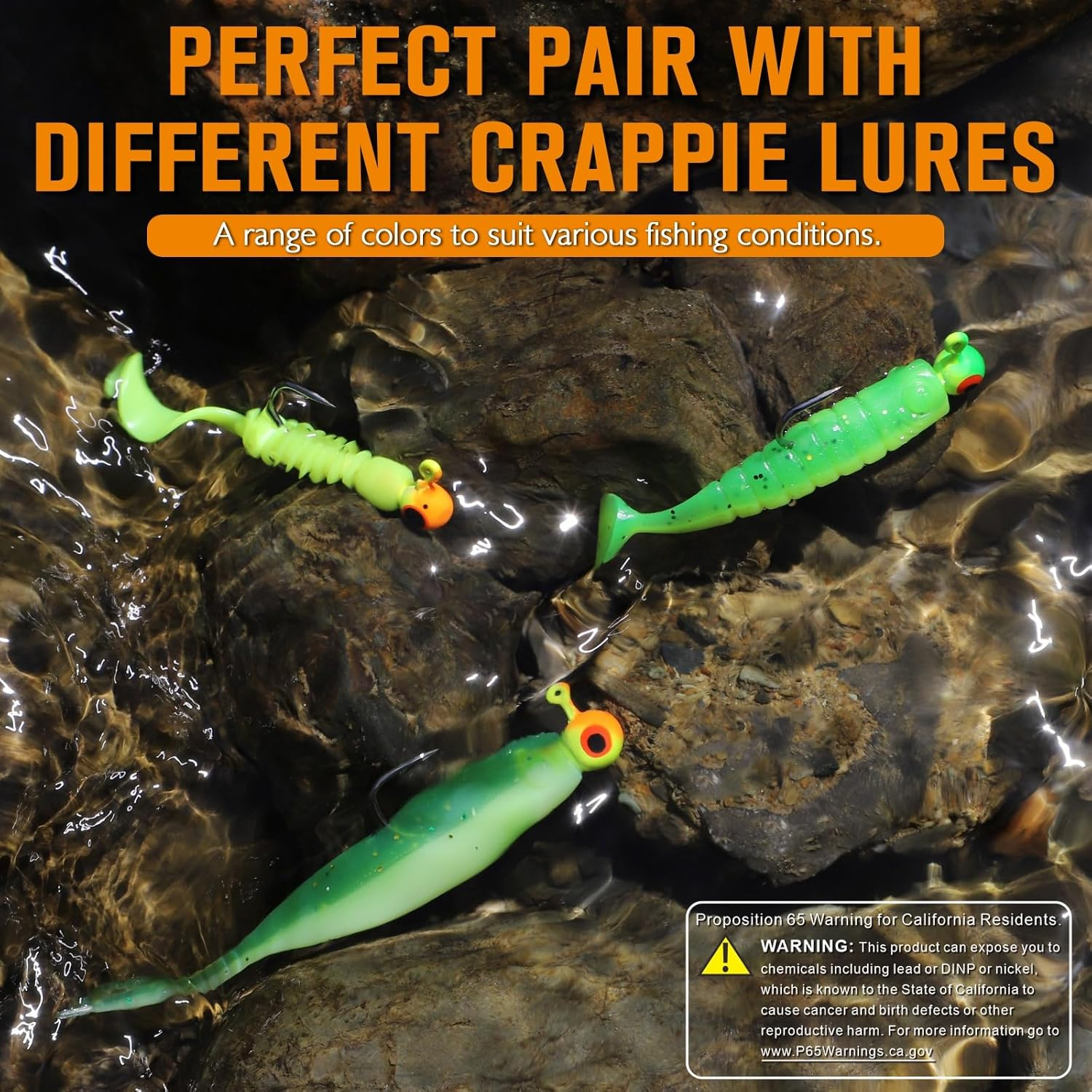 Dovesun 110Pcs Crappie Lures with Jig Heads Hooks Kit- Soft Plastic Grubs-Tubes Bait 80Pcs 1/8 1/16 1/32 Oz 30Pcs Crappie Jigs Fishing Lures Kit for Saltwater Freshwater Fishing /(120PCS-95PCS) image number 6