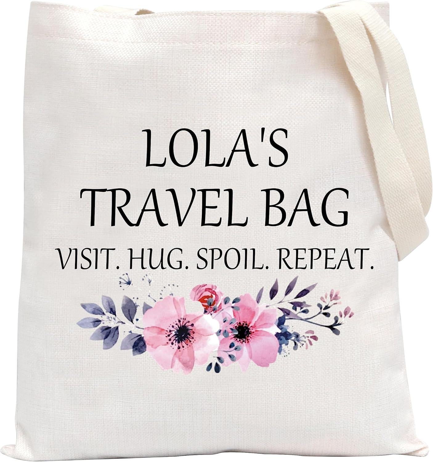 POFULL Lola Gift Best Lola Gift Lola Birthday Gift Lola&rsquo;S Travel Bag Visit Hug Spoil Repeat Travel Cosmetic Pouch, Lola&rsquo;S Travel Bag