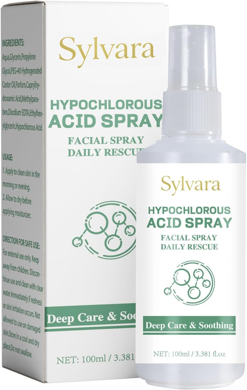Hypochlorous Acid Face and Skin Spray,Safe for Use on Acne Prone Skin, Dry Scalp, Toner, Eye Lash Cleanser, Face and Hand Cleanser - 100Ml