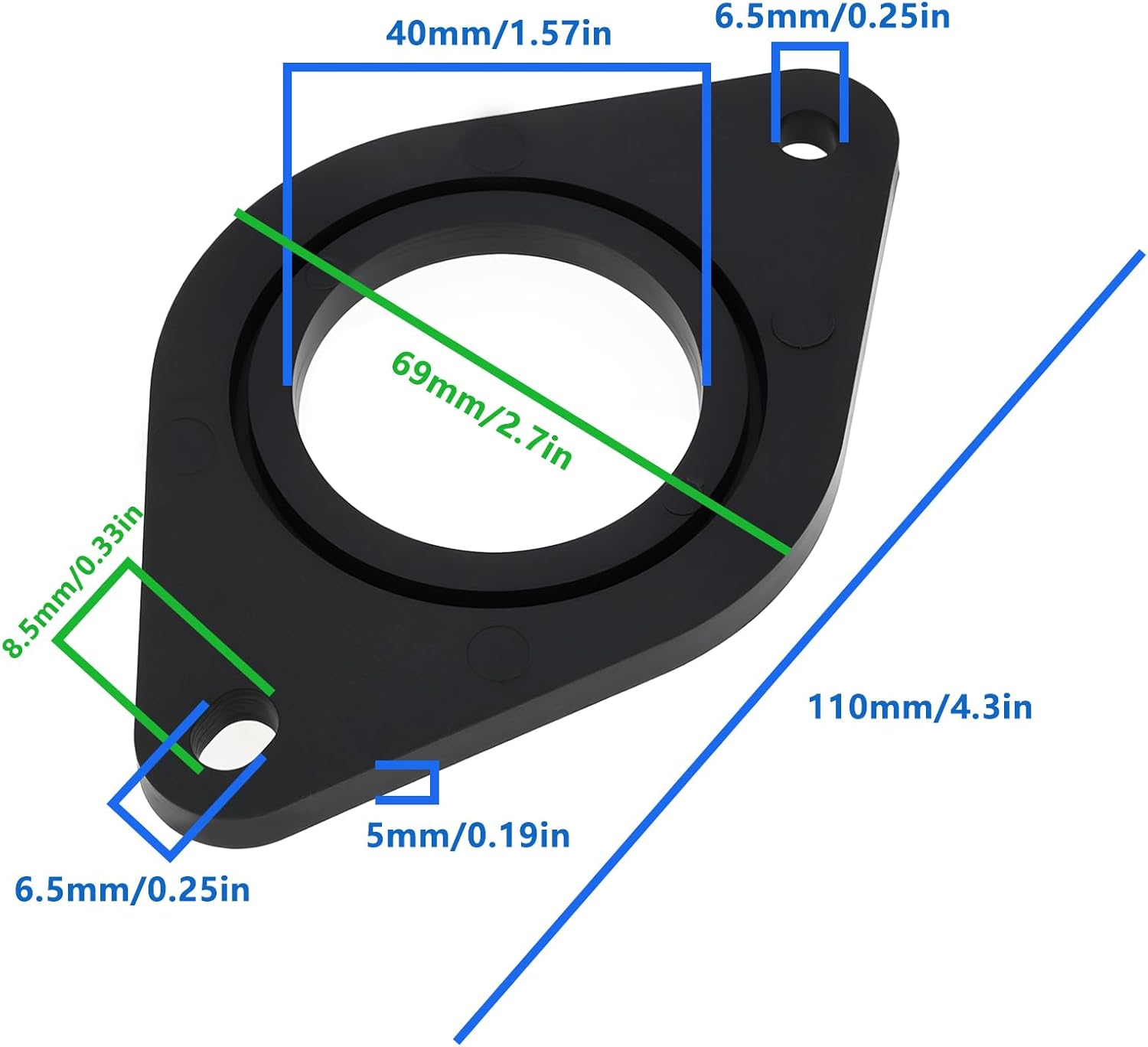 SG Store 1.5 Inch Cutout Tweeter Speaker Adapter Spacer Rings Compatible with Toyota Tacoma Compatible with Subaru image number 4