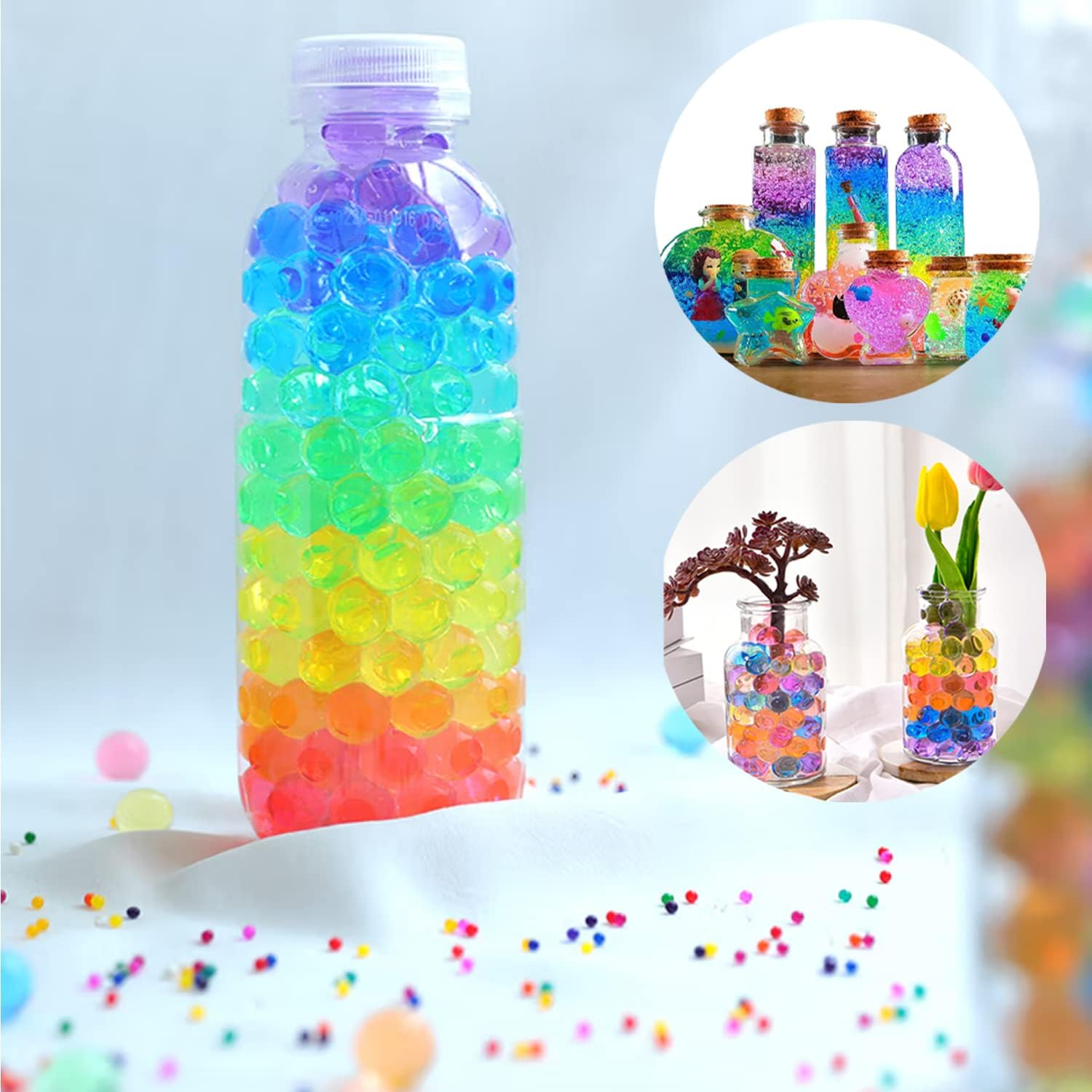 50000 Mixed Color Water Gel Jelly Beads Vase Fillers for Floating Pearls, Floating Candle Making, Wedding Centerpiece, Floral Arrangement (2-2.5Mm Mixed Color) - 2-2.5Mm Mixed Color image number 4