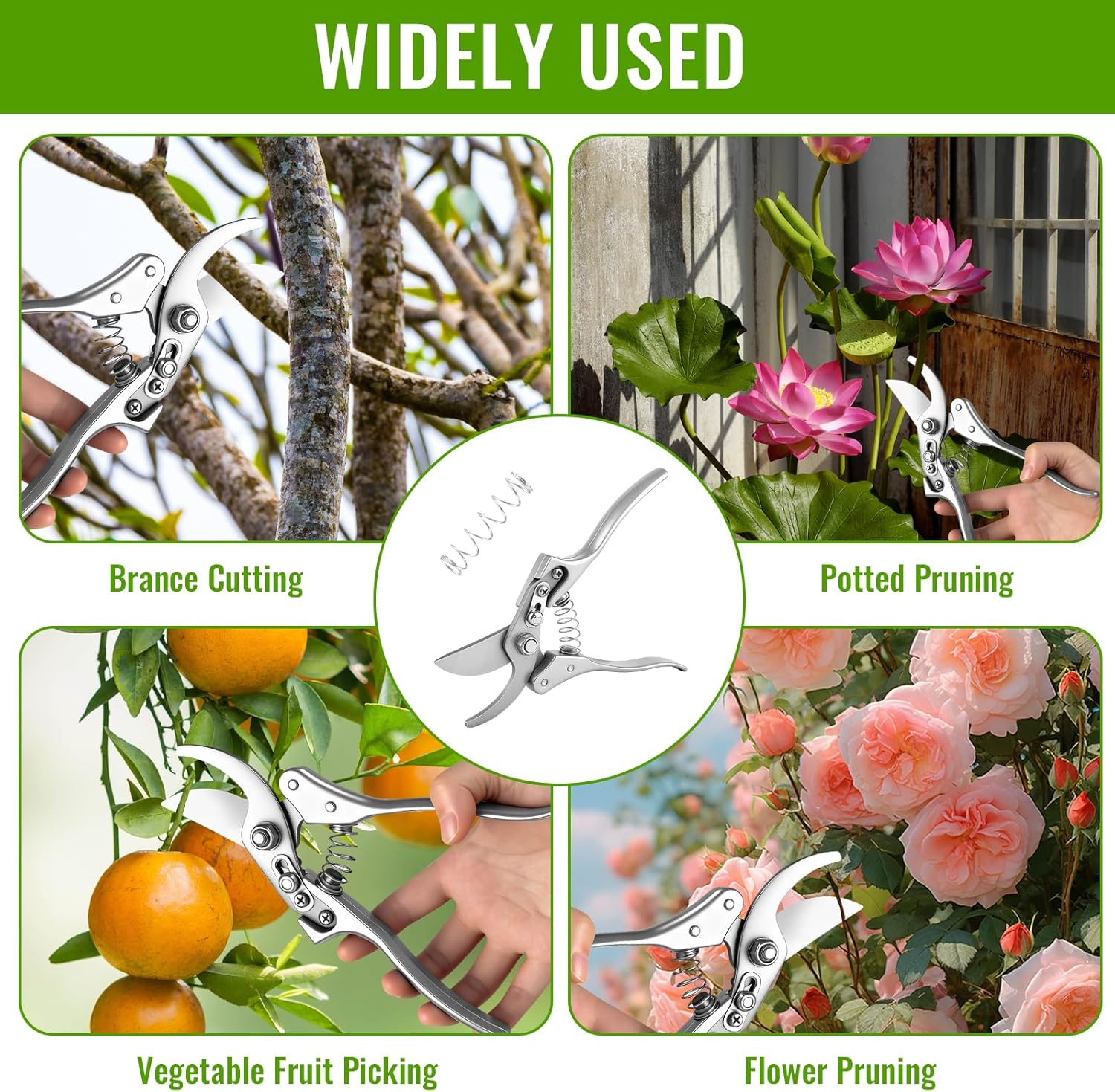 8Inch Secateurs, Pruning Shears of Sharp Precision-Ground, Premium Quality Gardening Tools Safety Lock, Gardening Clippers Hand Pruners Garden Trimmers for Plants image number 1