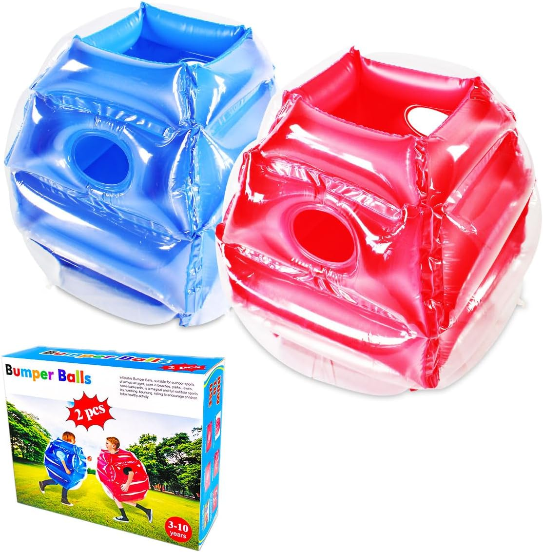 2 St&uuml;ck Lawn Bumper Balls, Kinder Hinterhof Spiele Erwachsene Patio B&auml;lle, Spielplatz B&auml;lle Rasen Ballons, Gro&szlig;e Aufblasbare Sommer Outdoor-Spielzeug image number 3