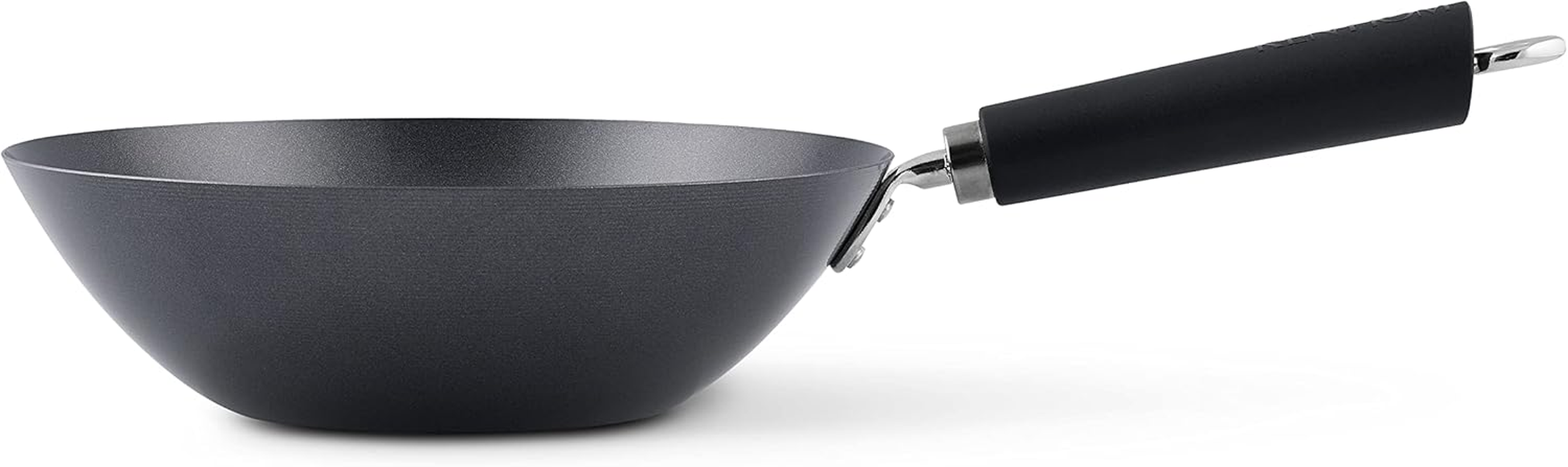 Ken HOM Carbon Steel Wok, 27Cm, Excellence, Induction Hobs Suitable/Metal Tool Safe/Phenolic Handle, Includes 1 X Chinese Wok Pan, KH427001 image number 1