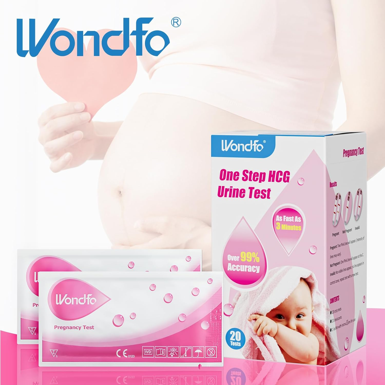 Wondfo Pregnancy Test Strips 20X Early Pregnancy Tests 10Miu Sensitive Tests up to 6 Days Detection for Home Fertility Test image number 4
