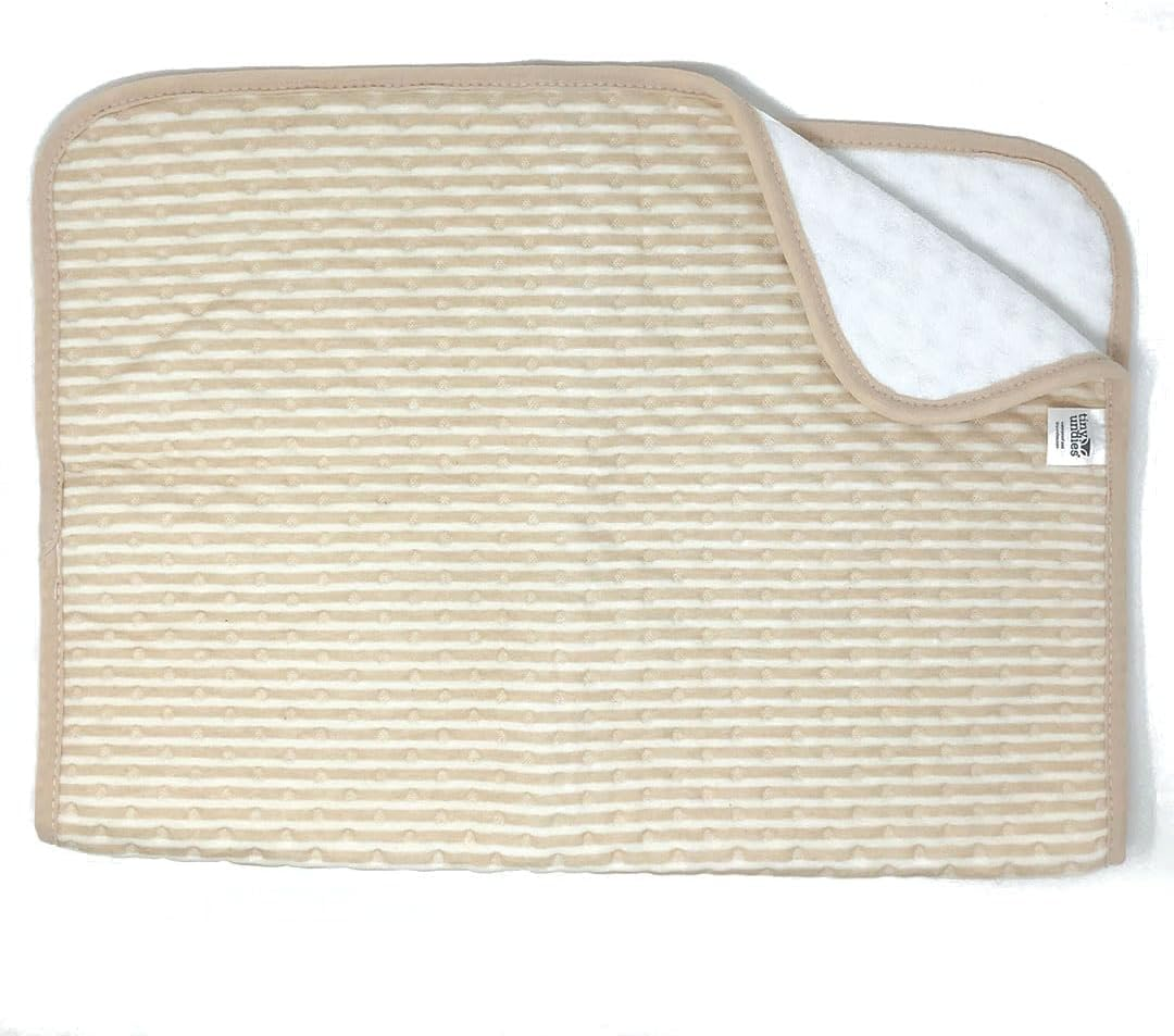 Waterproof Baby Changing Pad &ndash; Soft Cotton Top, Leakproof TPU Back, Reusable & Washable for Potty Training & Elimination Communication (Stripes) image number 3