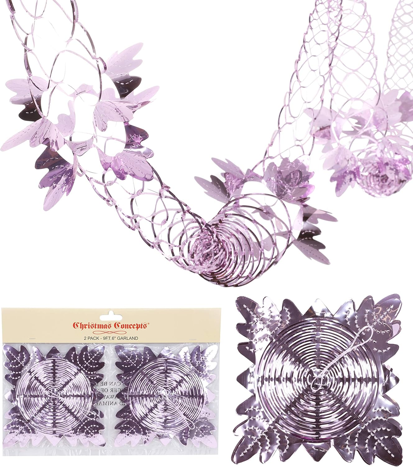 Christmas Concepts&reg; Pack of 2 9Ft Garland Festive Hanging Decorations - Rose Gold