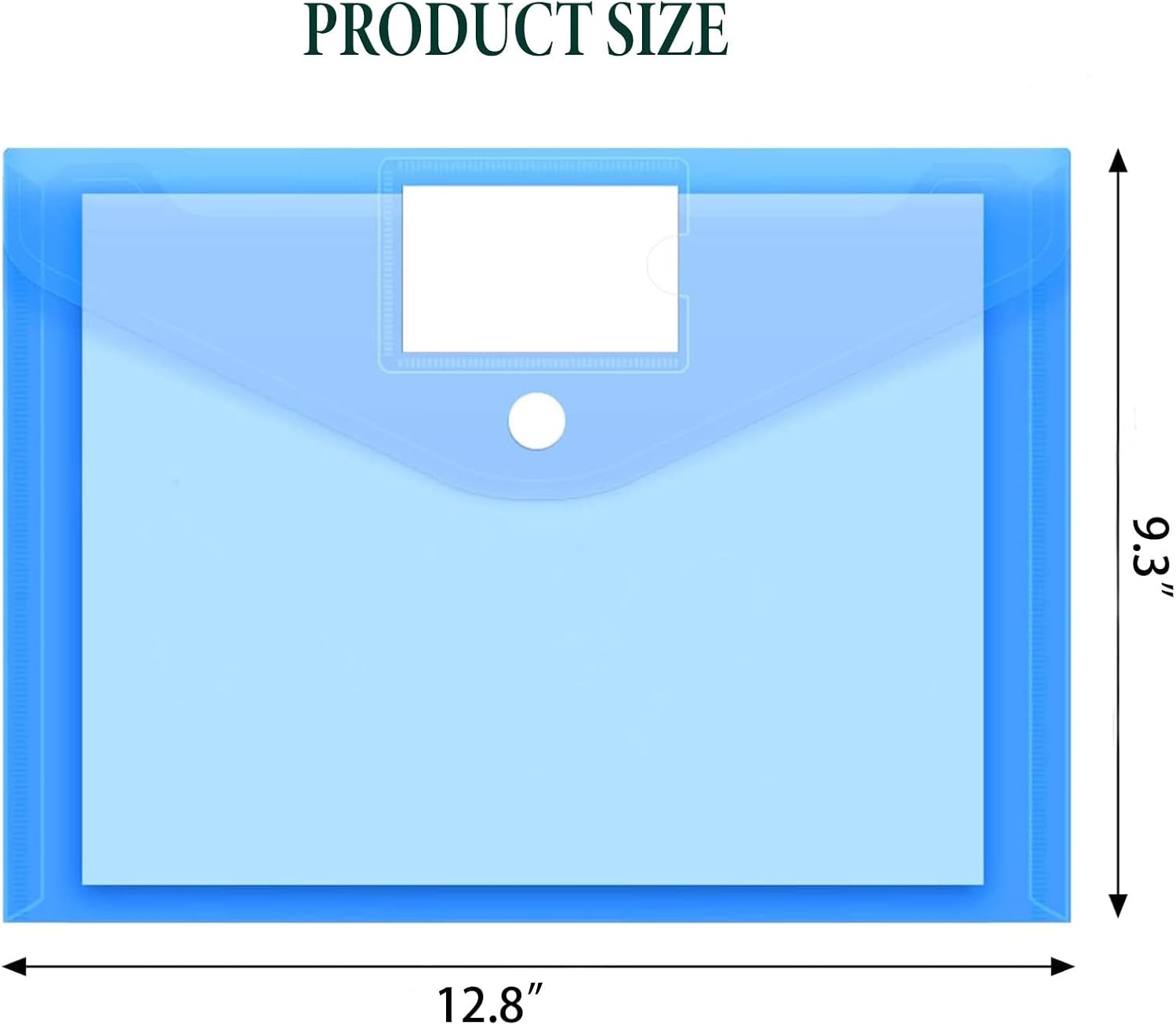 Plastic File Folders, 40 Pcs Transparent Envelopes Letter Size / A4 Size Waterproof File Pouches with Label Pocket and Snap Button for School Home Work Office Organization 8 Colours