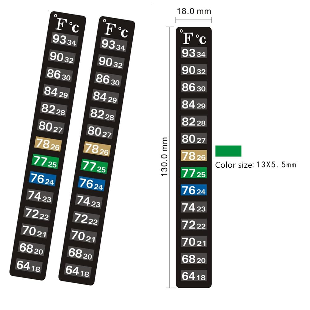 Digital Temperature Sticker, Aquarium Thermometer Strips,Fish Tank Thermometer Sticker,Adhesive Thermometer Strip,Thermometer Sticker for Fish Tank for Brewing Wine Beer Fish Tank Supplies (12 Pcs) image number 3