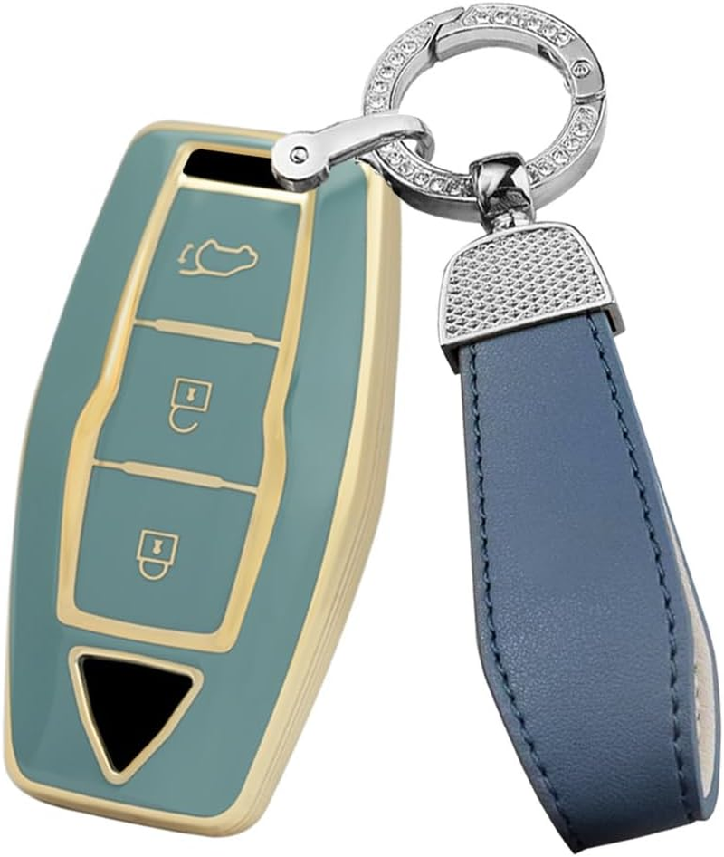 Ontto TPU Car Key Fob Cover Fit for Mitsubishi Outlander 2022 2023 Keyless Entry Smart Key Case Remote Key Holder Keyring Key Shell Bag Keychain Protection Auto Accessories 4 Buttons Black