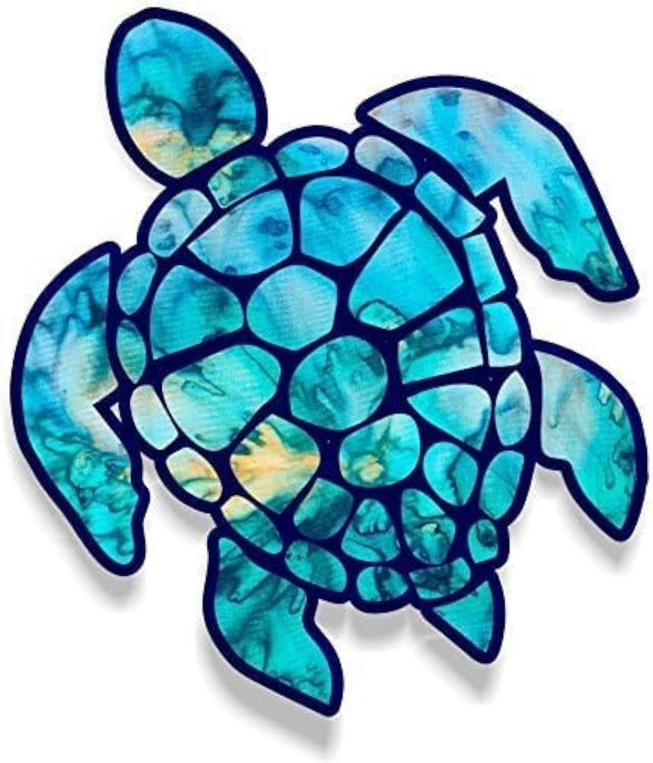 STICKY DUDE Sea Turtle Sticker Vinyl Waterproof 5 Inches, Yeti Cup Cooler Box Decal Car Laptop Wall Window Bumper (Blue)