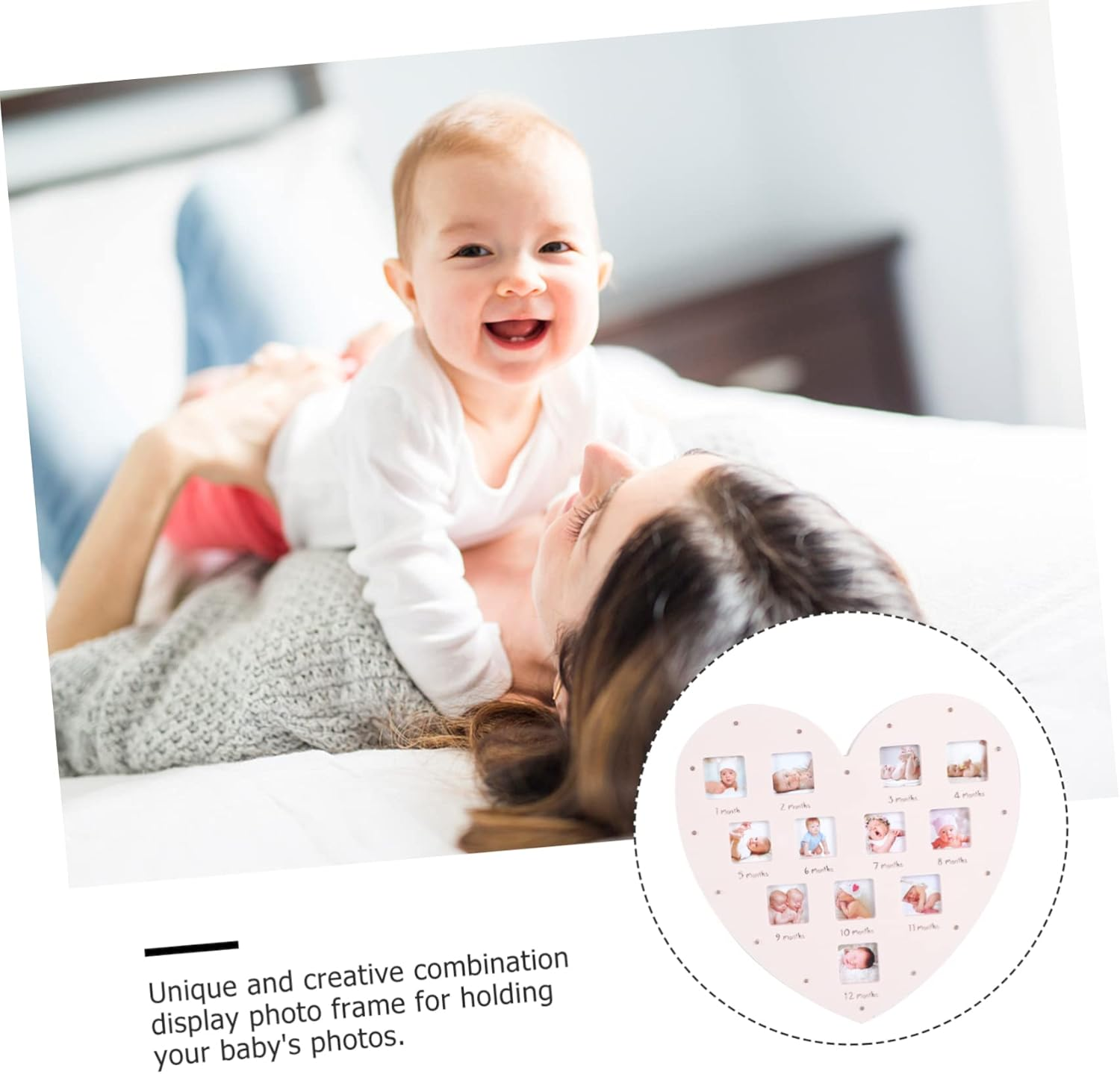 LIFKOME Growth Record Photo Frame Picture Frame for Nursery Decor for Tracking First Year Milestones Light image number 1