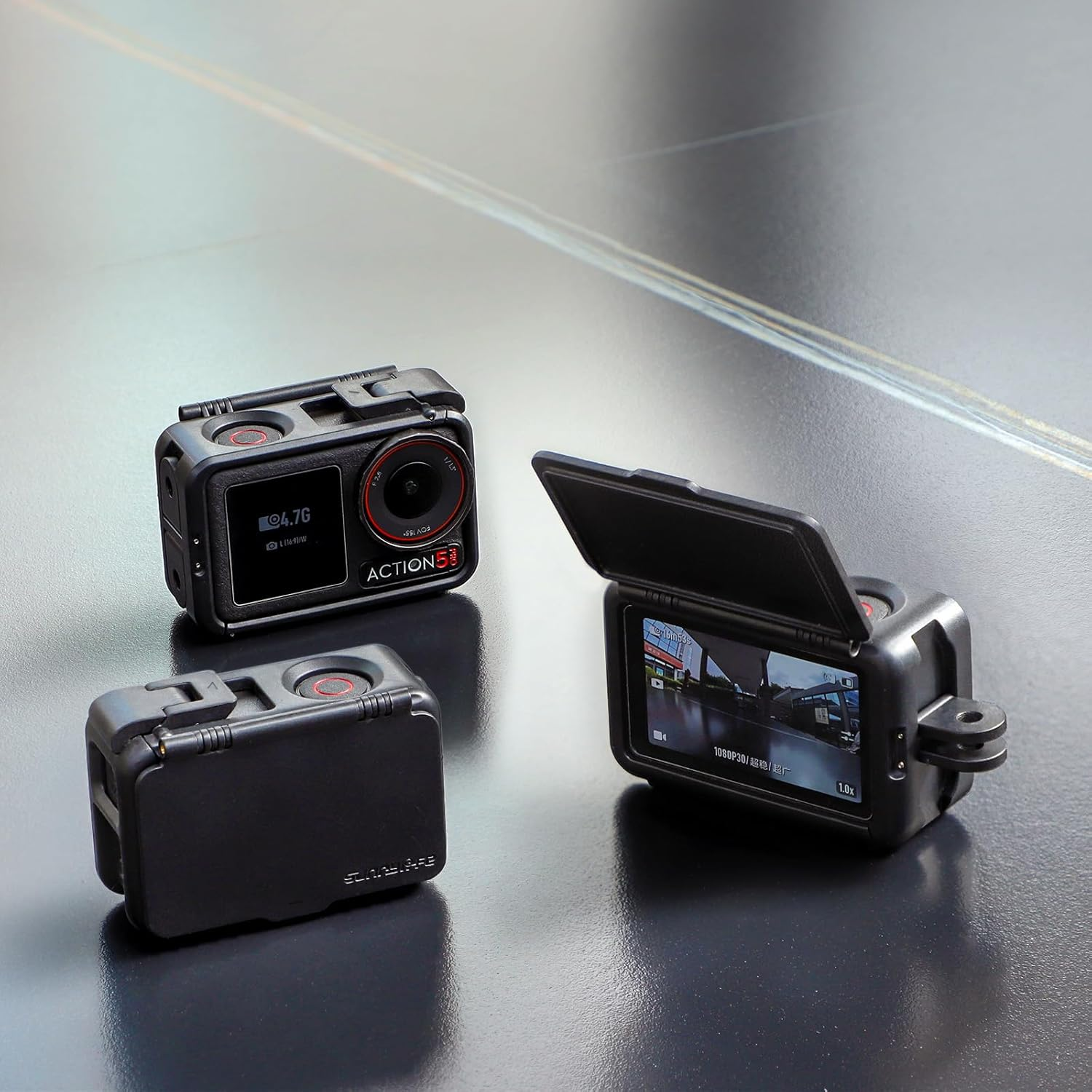 Fututech 2 in 1 Protective Frame for DJI Osmo Action 5 Pro/4/3 Sun Visor Protective Cover for Action Camera Accessories