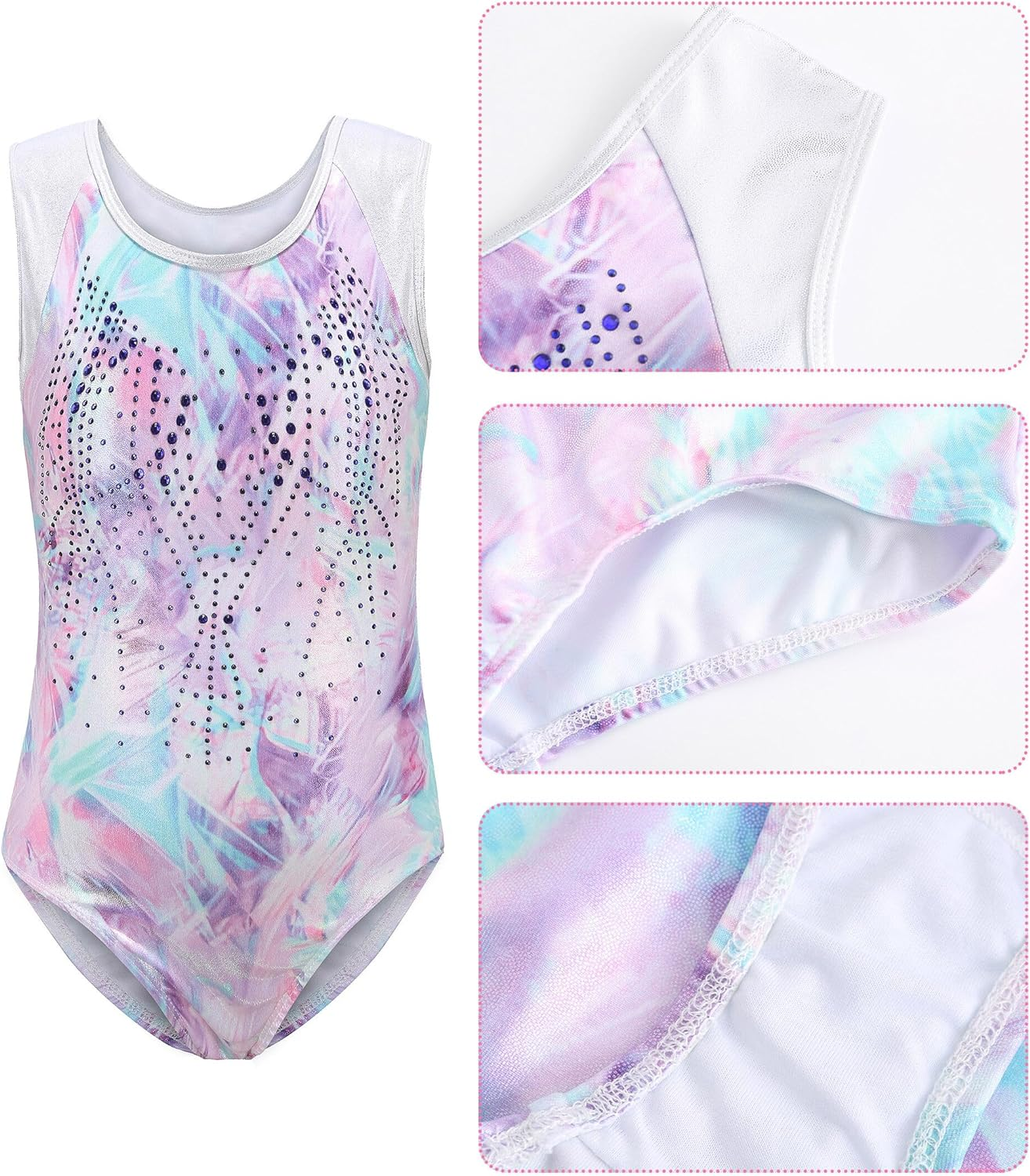 SEAUR Girls' Leotard Gymnastics Shorts Headband Set Kids Gymnastics Jersey Shorts Gymnastics Sleeveless / Long Sleeve Leotard Dance Clothing image number 6