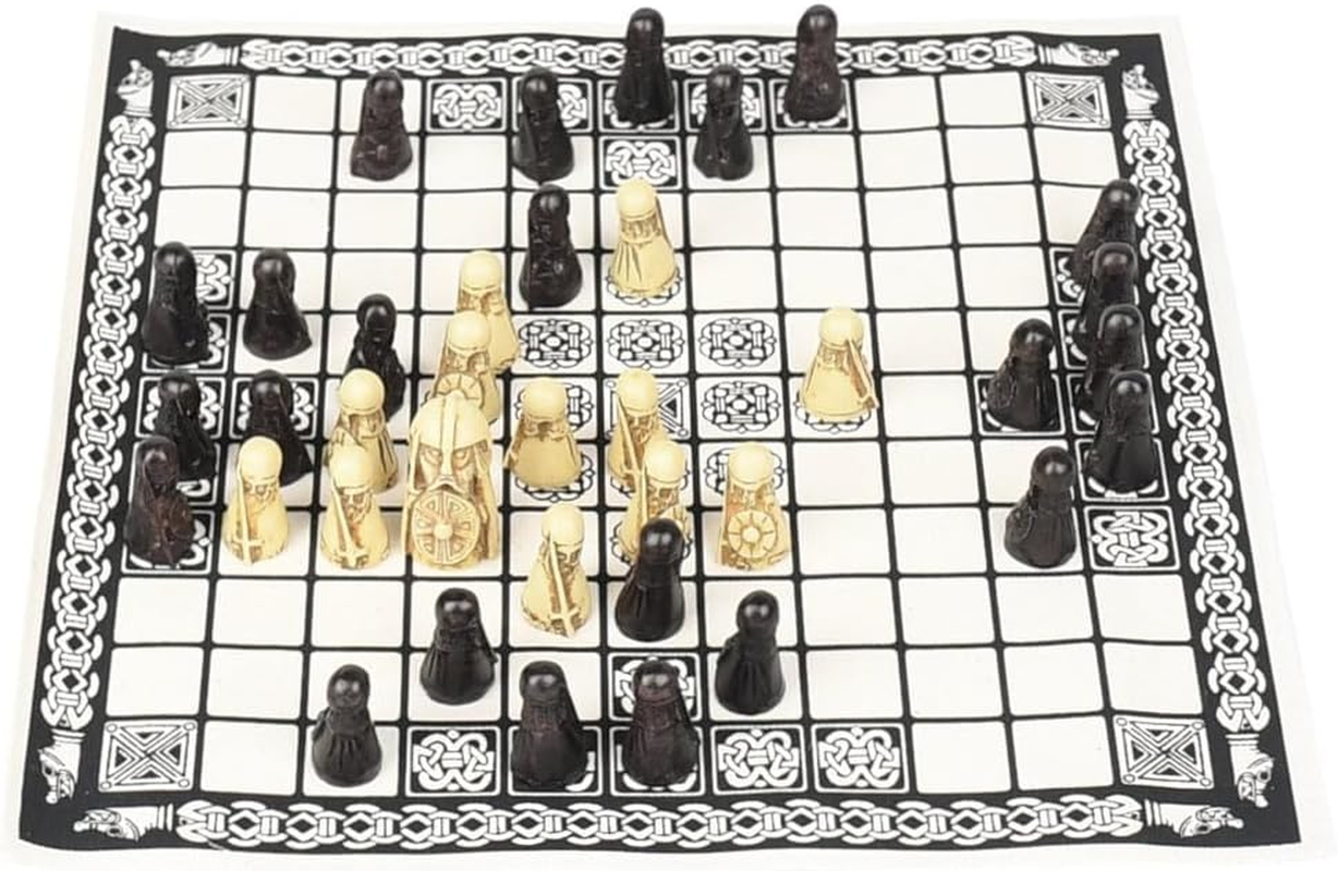 Hnefatafl Board Game - Viking Chess Set - the Masters Edition with Cloth Board and Detailed Resin Pieces - Two Player Strategy Board Game image number 5