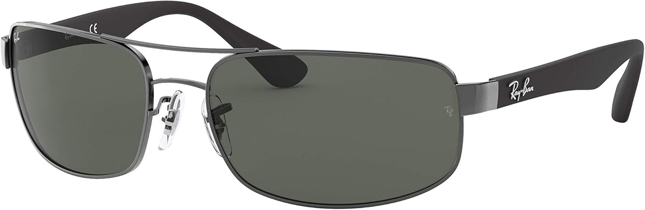Ray-Ban Men'S RB3445 Rectangular Sunglasses, Gunmetal/Dark Green, 64 Mm image number 1