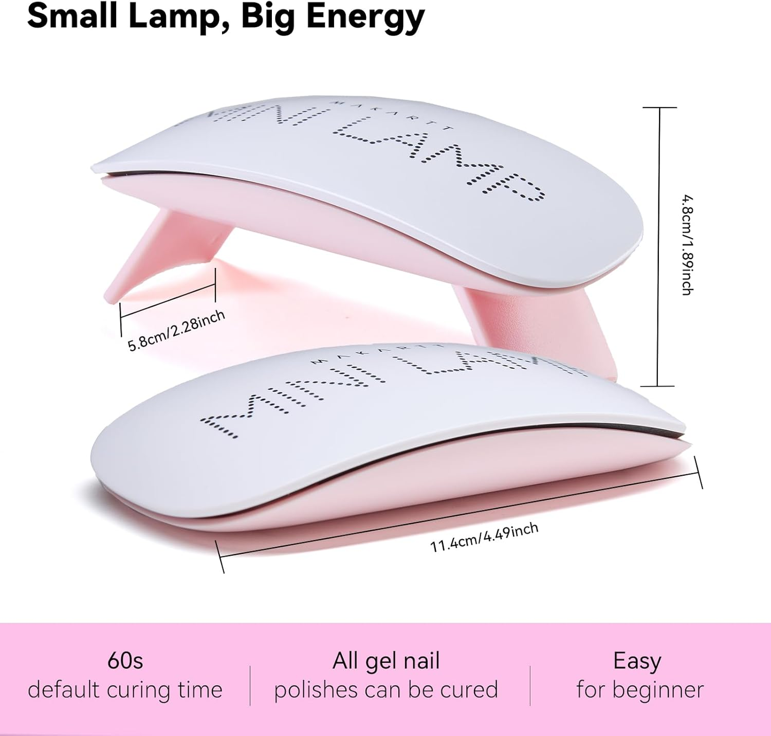 MAKARTT 6W LED UV Nail Dryer Curing Lamp 60S Timer USB Portable for Gel Nails Based Polishes image number 6