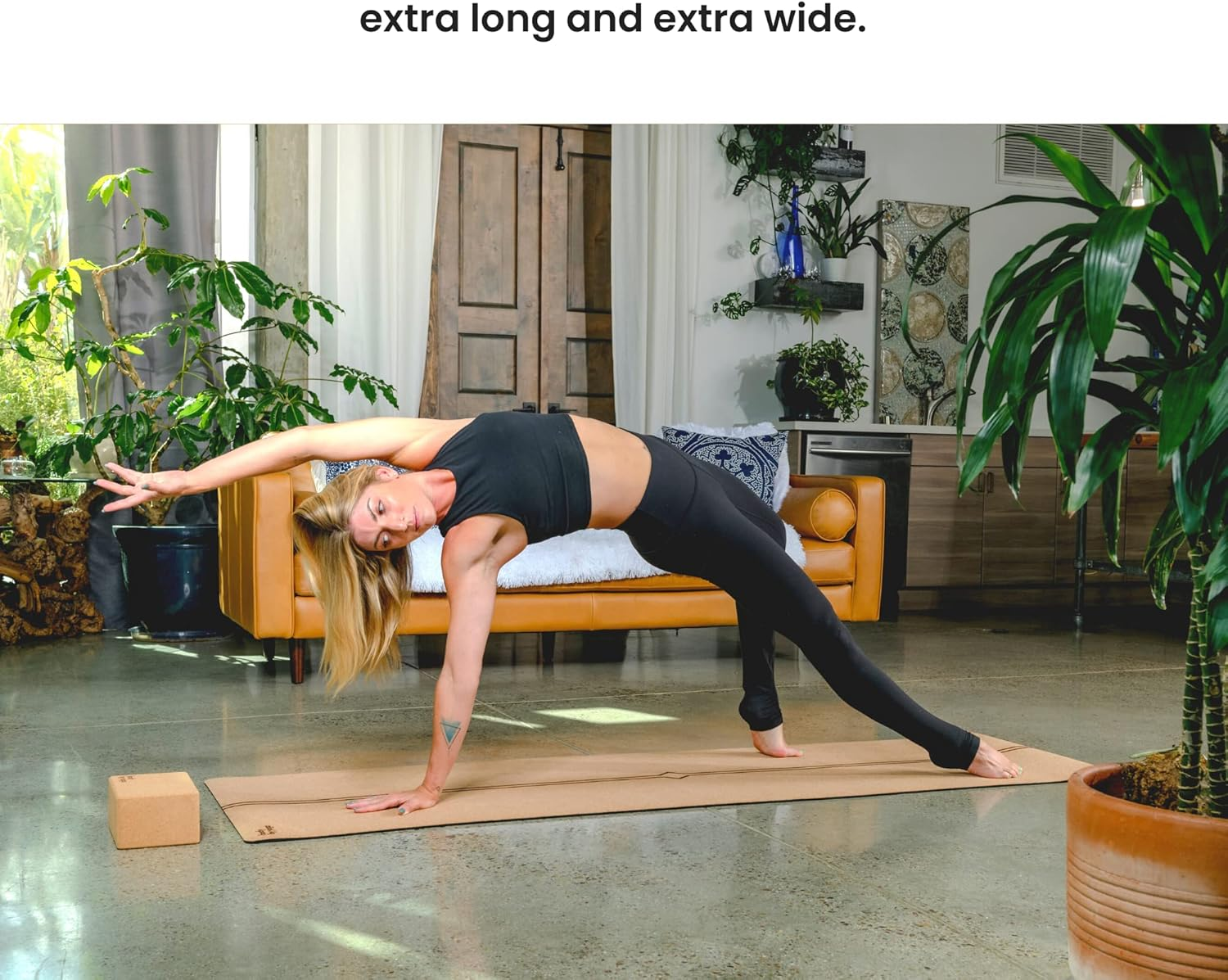 Luxury Cork Yoga Mat - Non Slip, Extra Thick Grip. Thicker, Longer, and Wider for More Comfort and Support. Tough Enough for Hot Yoga. Natural, Non Toxic, and Eco Friendly. Optional Alignment Lines.