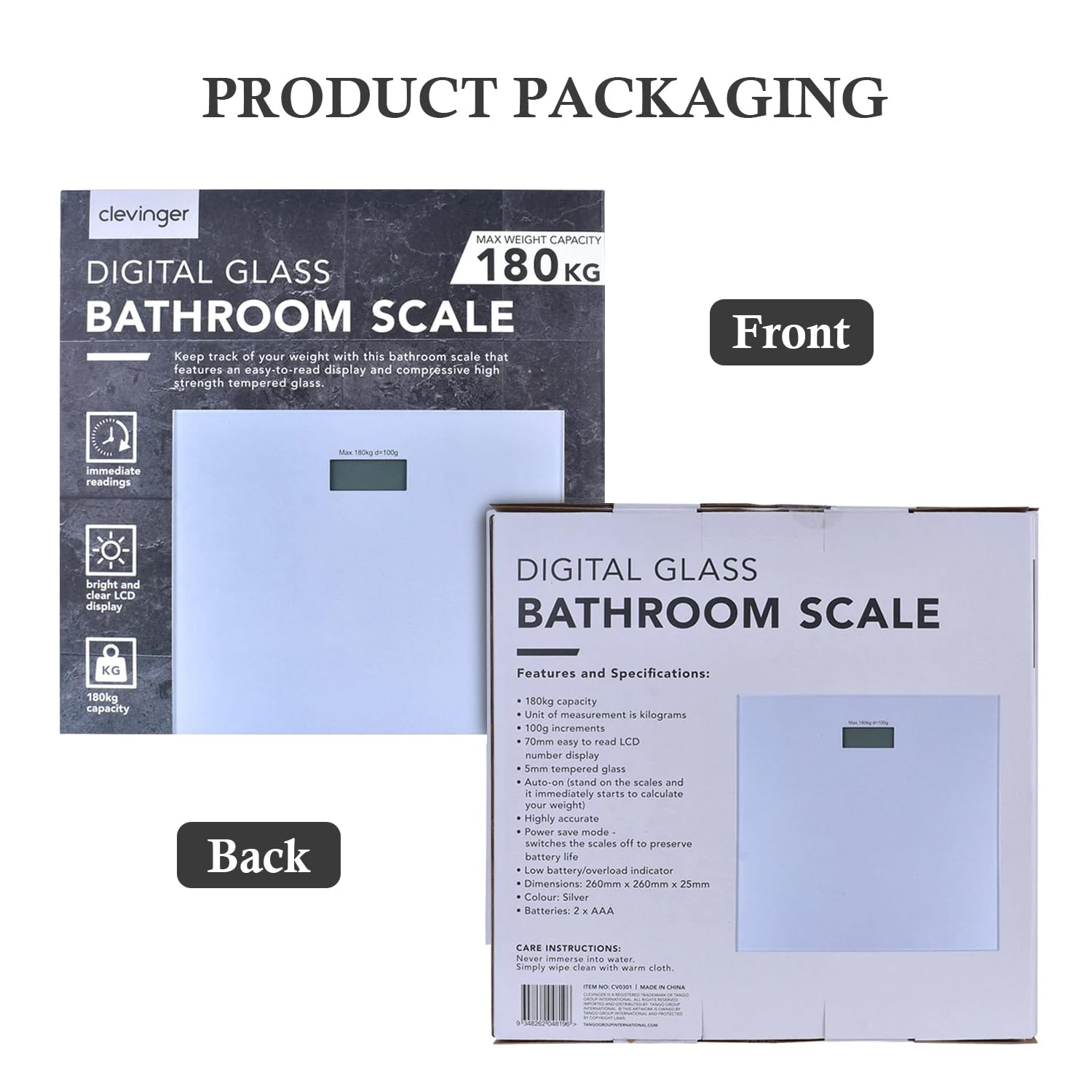 Clevinger Digital Bathroom Scale for Body Weight, Smart Scale Step-On Technology, Easy Read LCD, Weight Scale 180Kg, Digital Home Scale, Highly Accurate Body Weight Scale (White-Lcd Display) image number 6