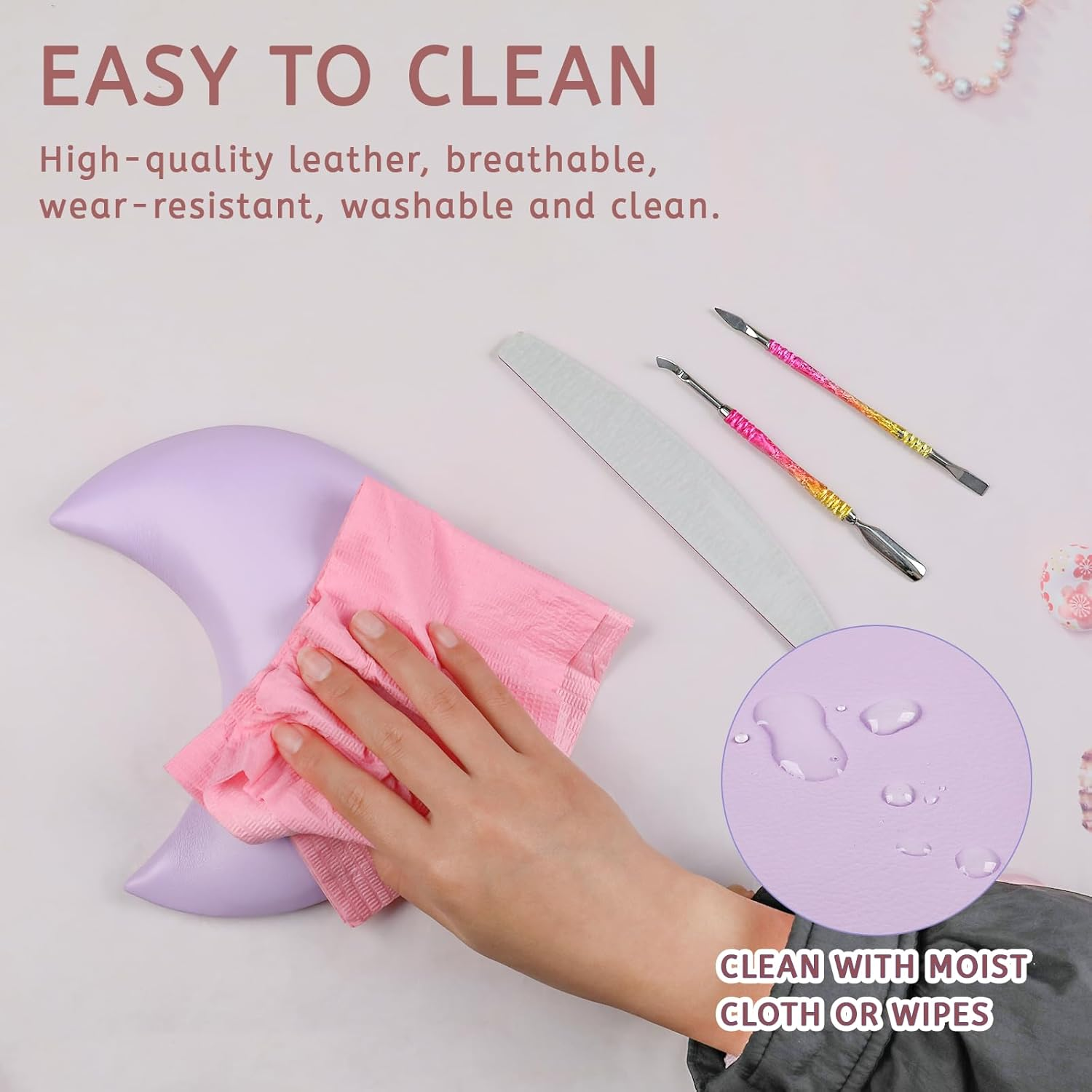 BQAN Nail Tech Elbow Rest, Soft Nail Arm Rest for Nail Tech Elbow Rest Pad Nail Tech Supplies (Purple) image number 4