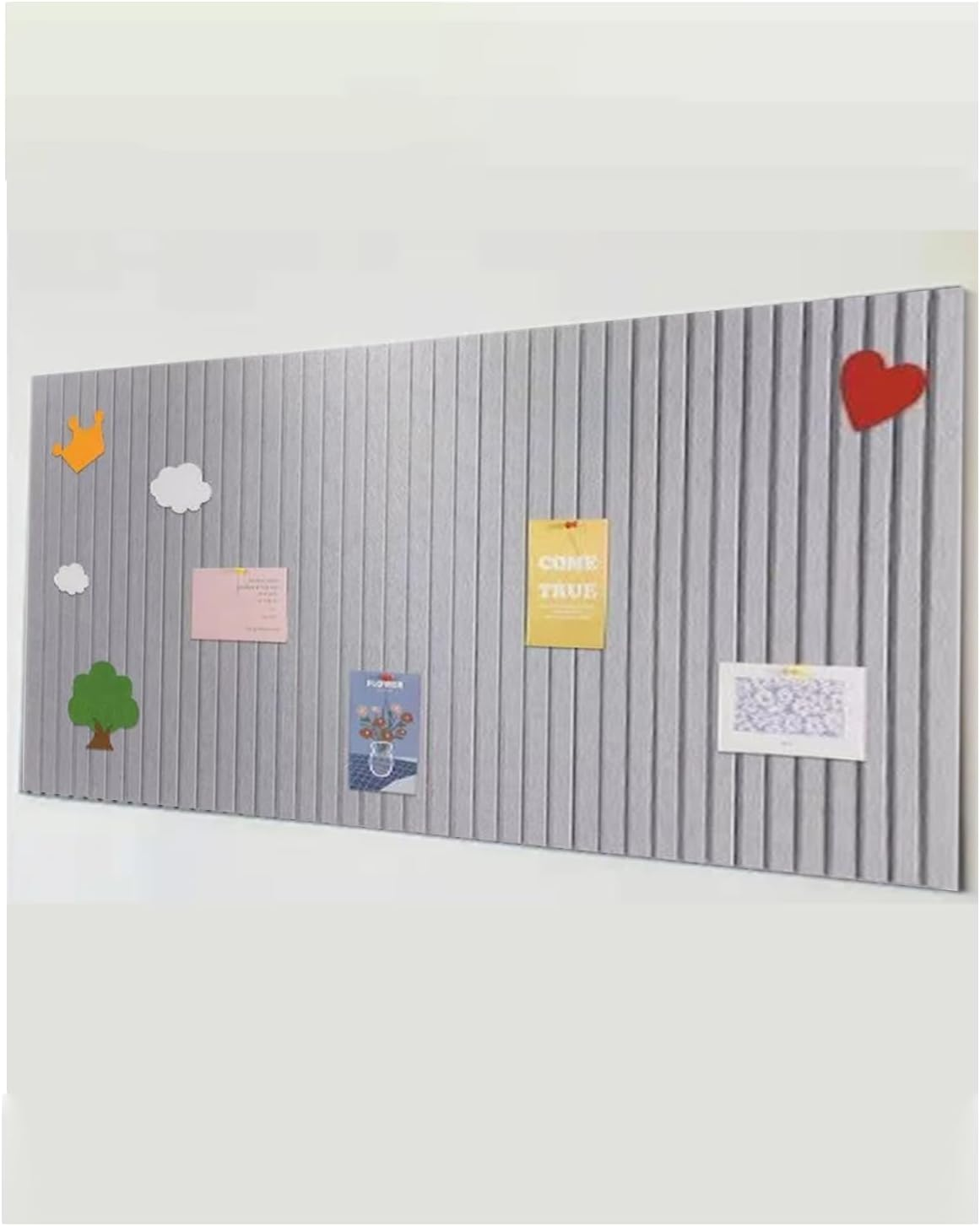 Bulletin Board, Decorative Felt Pin Board, Thick Foldable Photo Display Board with Self-Adhesive Tape, Vision Board for School Home Kitchen Office Walls (Beige, 120 * 80Cm)