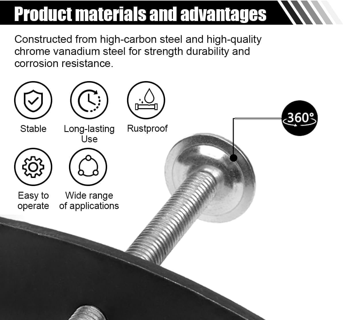 Brake Pad Spreader, Disc Brake Pad Spreader Tool, Brake Caliper Compressor Tool for Compressing Inner Pad, 360 Degree Swivel Joint Brake Piston Compression Tool for Cars & Light Trucks image number 3