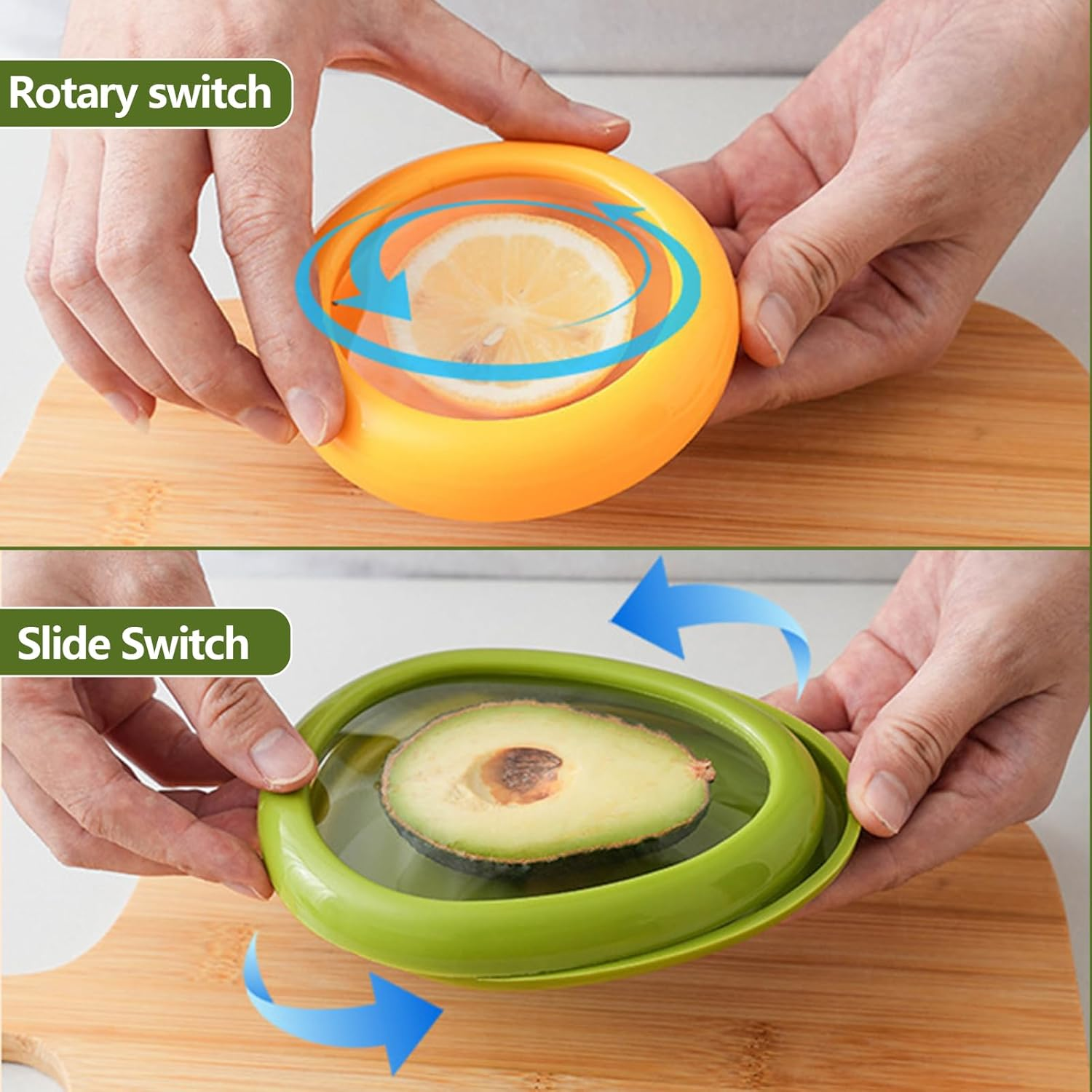 Fruit Vegetable Saver, Pack of 4 Anti-Oxidation Fruit Storage Fridge Reusable Apple Box for Onion, Tomato, Lemon, Avocado, Vegetables Keeping Food Fresh image number 5