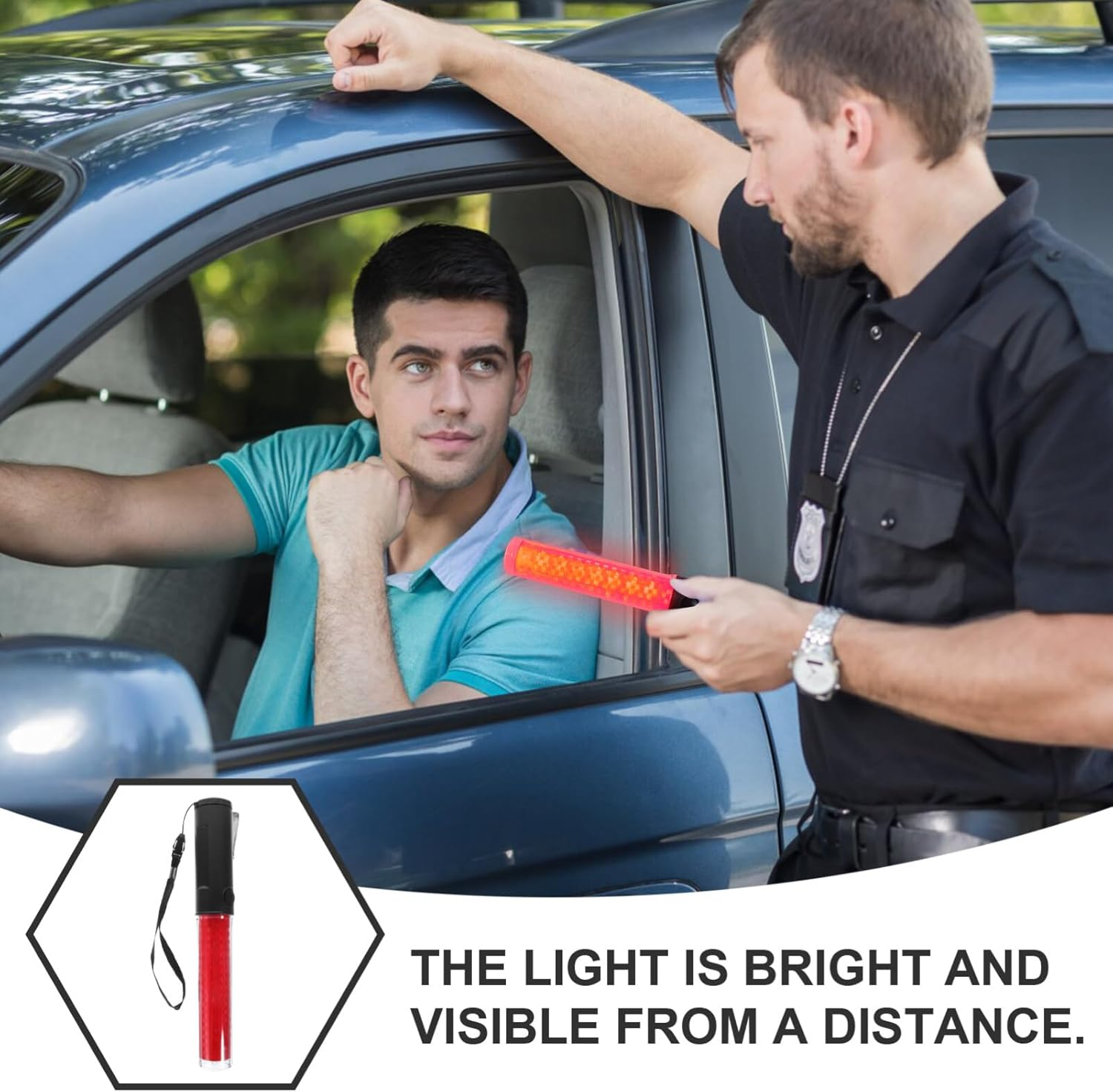 SOLUSTRE Traffic Wand, 26Cm Led Traffic Control Wands Police Wand Safety Light Wands Air Marshaling Signal Wand Concert Cheering Stick for Parking Car A image number 2