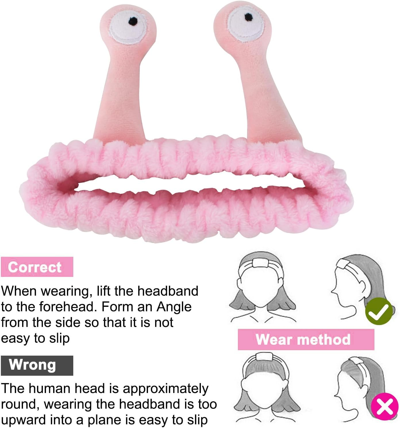 2 Pcs Spa Headband, Makeup Headbands Soft Coral Fleece Washing Face Headbands Elastic Makeup Headband for Women Girls for Washing Face Skin Care image number 3