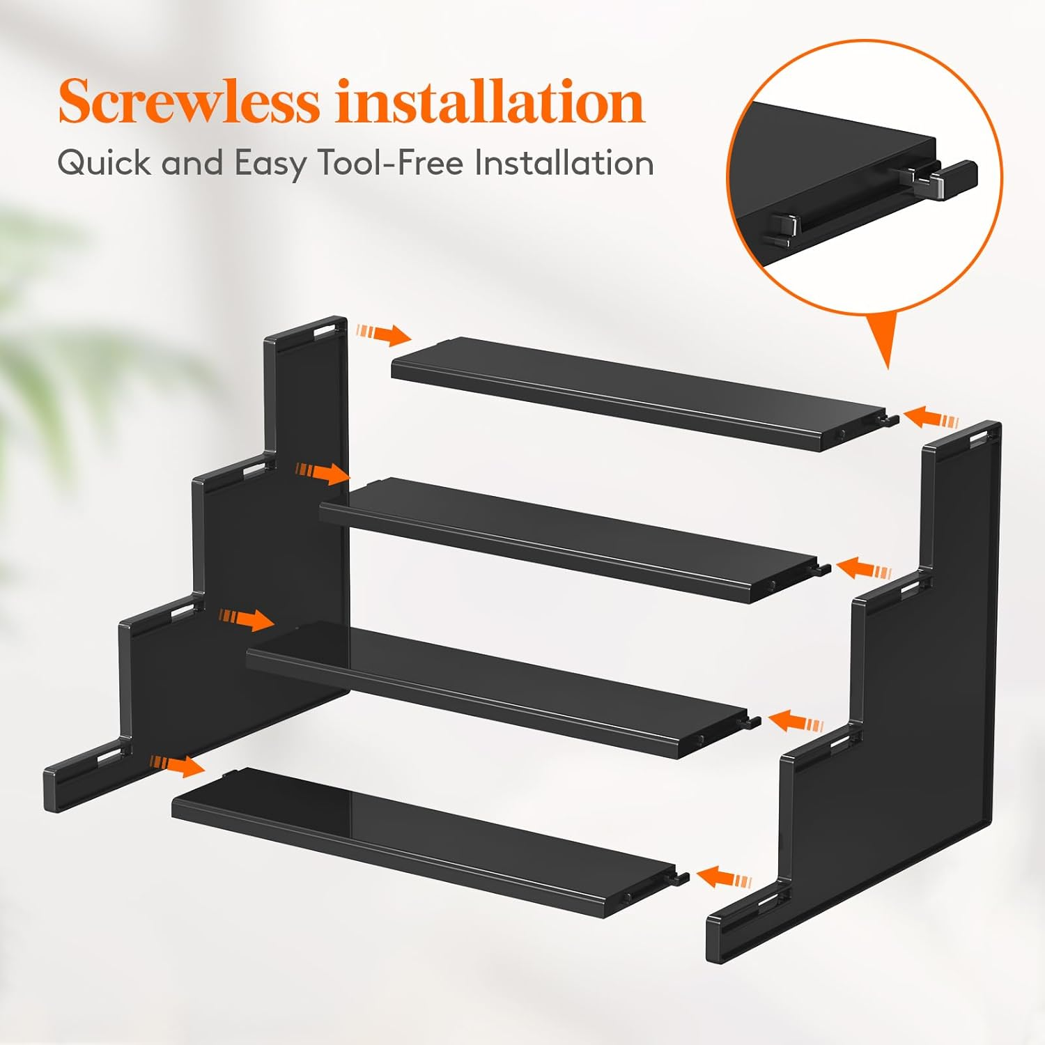 Lifewit Plastic 12 Inch Dark Cologne Stand, Step Perfume Organizer,Versatile Display Stand Shelf for Fragrance, Skincare, Figurine, Dessert, Use for Vanity, Tabletop, Cabinet,1 Set image number 4