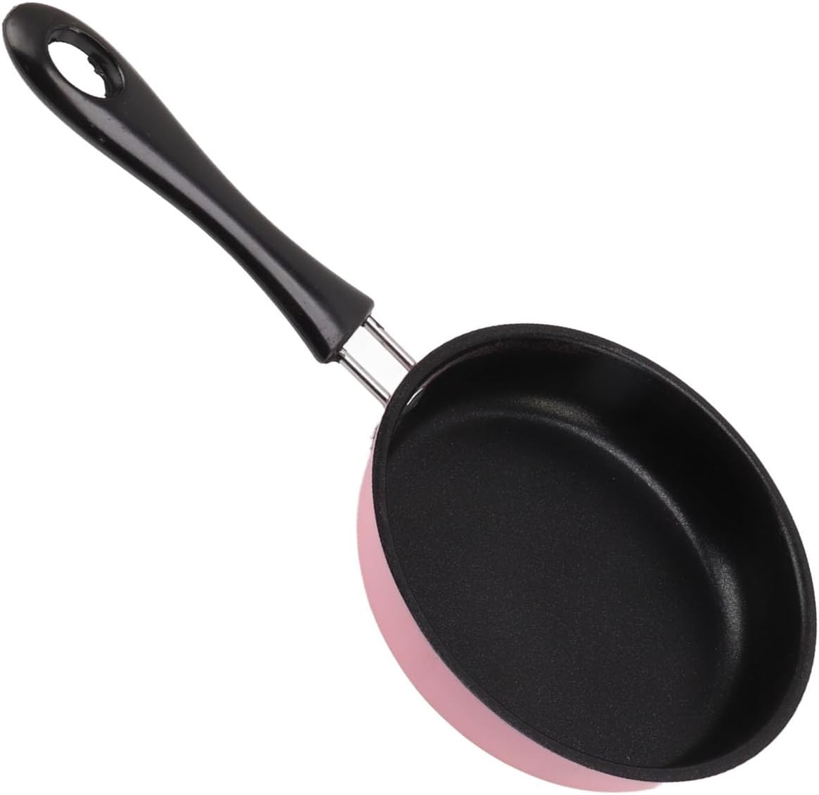 Stainless Steel Mini Frying Pan, Even Heating, Easy Cleanup, Ergonomic Design, Safe to Use, round Small Fry Egg Pan with Long Handle 12Cm, Electroplated (Pink) image number 6