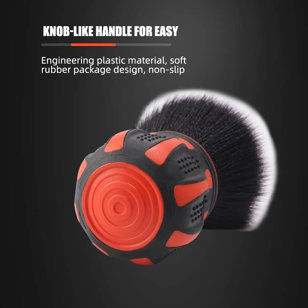 SPTA Ultra Soft Detailing Brush, Car Detail Orange Handle XL Synthetic Brush - Bristles, Comes with Storage Rack, Covers Large Area inside or outside Vehicles image number 4