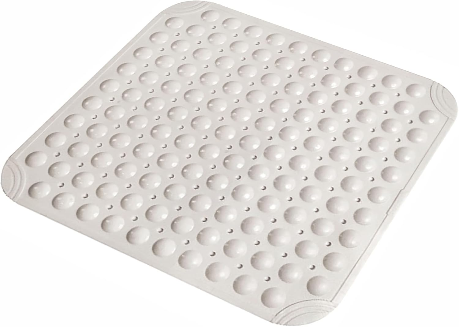 Square Non Slip Bath Mat, 48 X 48Cm, Shower Mat Non Slip anti Mould with Suction Cup, Rubber Bathroom Mat with Drain Holes, Machine Washable Bath Rugs for Shower Cubicle and Bathtub(White) image number 1