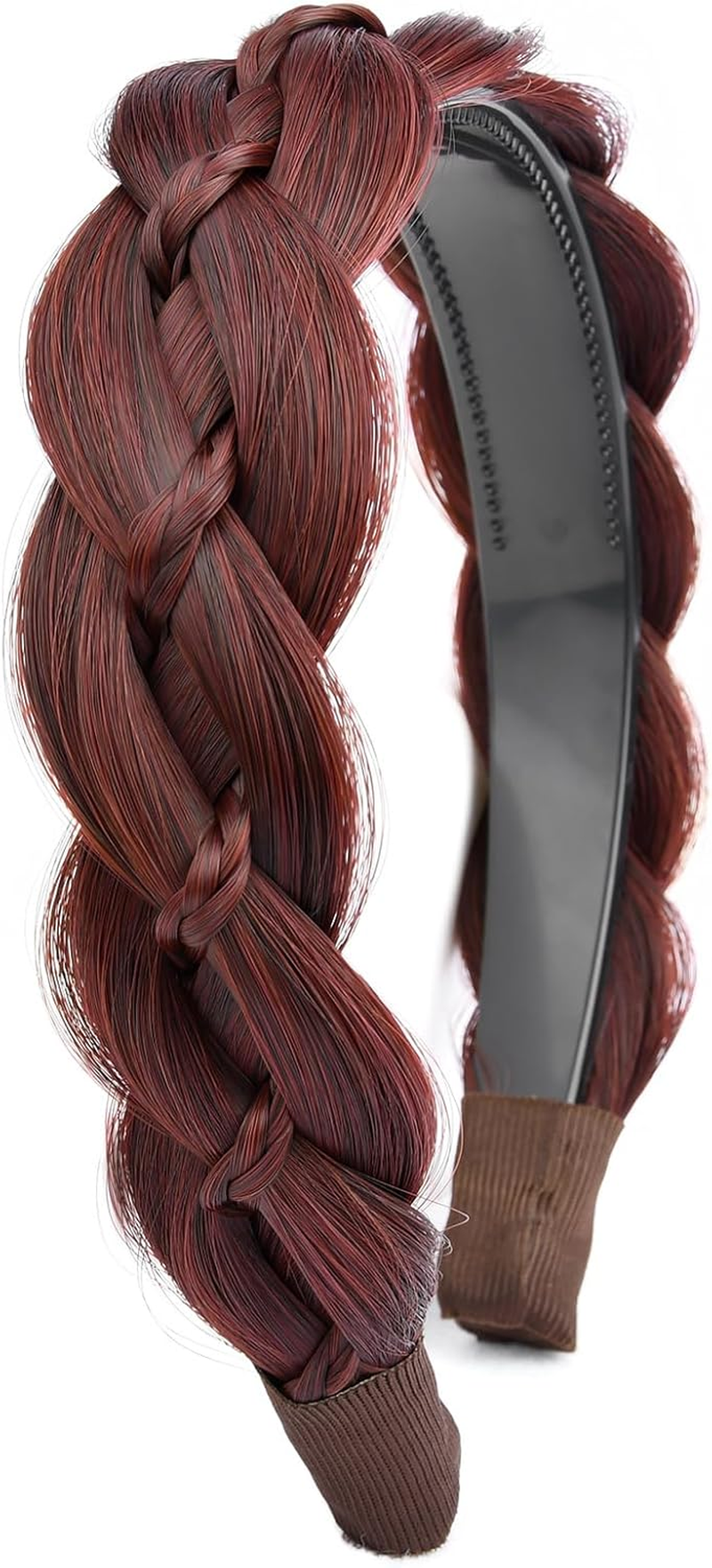 VOPPIS Wide Braided Headband with Teeth Synthetic Hair Plaited Headband Fishtail Braided Hair Band Hairpiece for Girls Women Beauty Accessory (Honey Blonde, Wide)