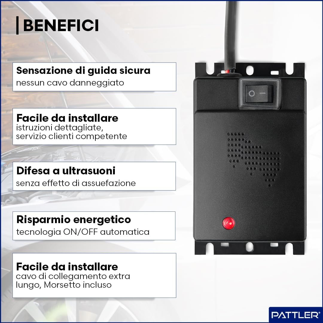 Von Hameln&reg; Marten Deterrent for Cars &ndash; 1 Piece &ndash; Effective Marten Repellent Car with Ultrasound &ndash; Instant and Long-Term Marten Protection in the Engine Bay