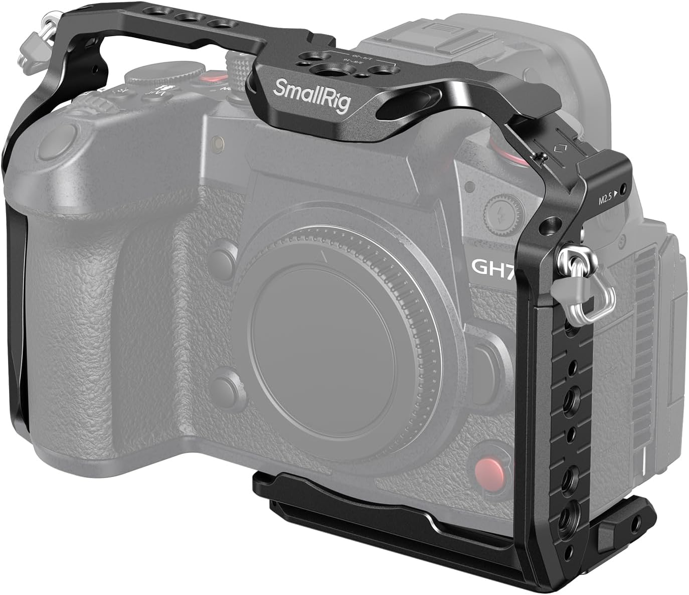 SMALLRIG Quick Release Cage for Panasonic LUMIX GH7 / GH6, Camera Cage with Patented Hawklock Style Cold Shoe/Nato Rail/Quick Release Plate for Arca, Full Access & Anti-Scratch Design - 4824