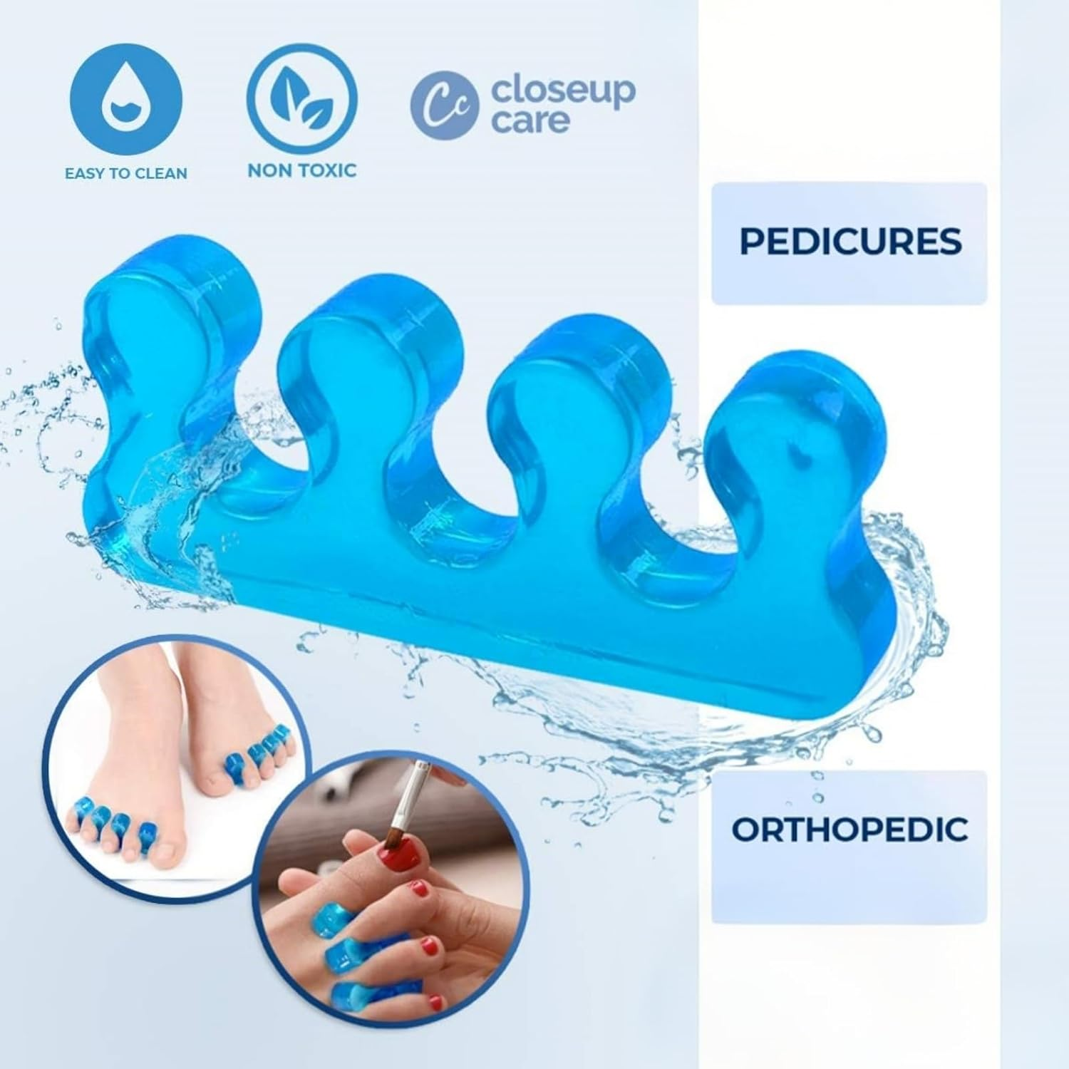 CHGEO Medical Grade Silicone Toe Separators & Spacers for Women and Men &ndash; Doctor Recommended Bunion Corrector, Hammer Toe Straightener, Plantar Fasciitis Relief &ndash; Running & Pedicures image number 3