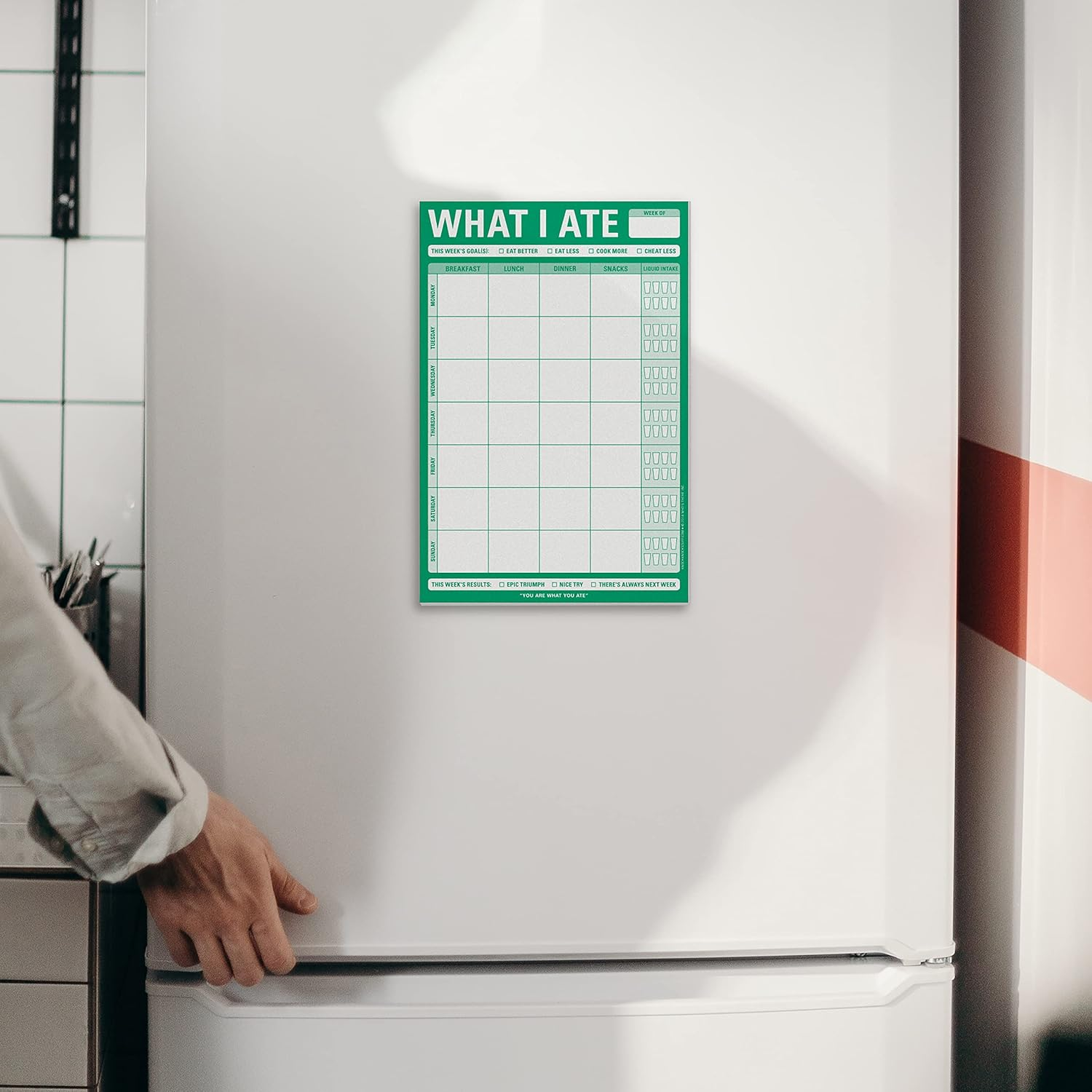 Knock Knock Magnetic What I Ate Pad, Meal Tracker Note Pad with Magnet, 6 X 9-Inches image number 4