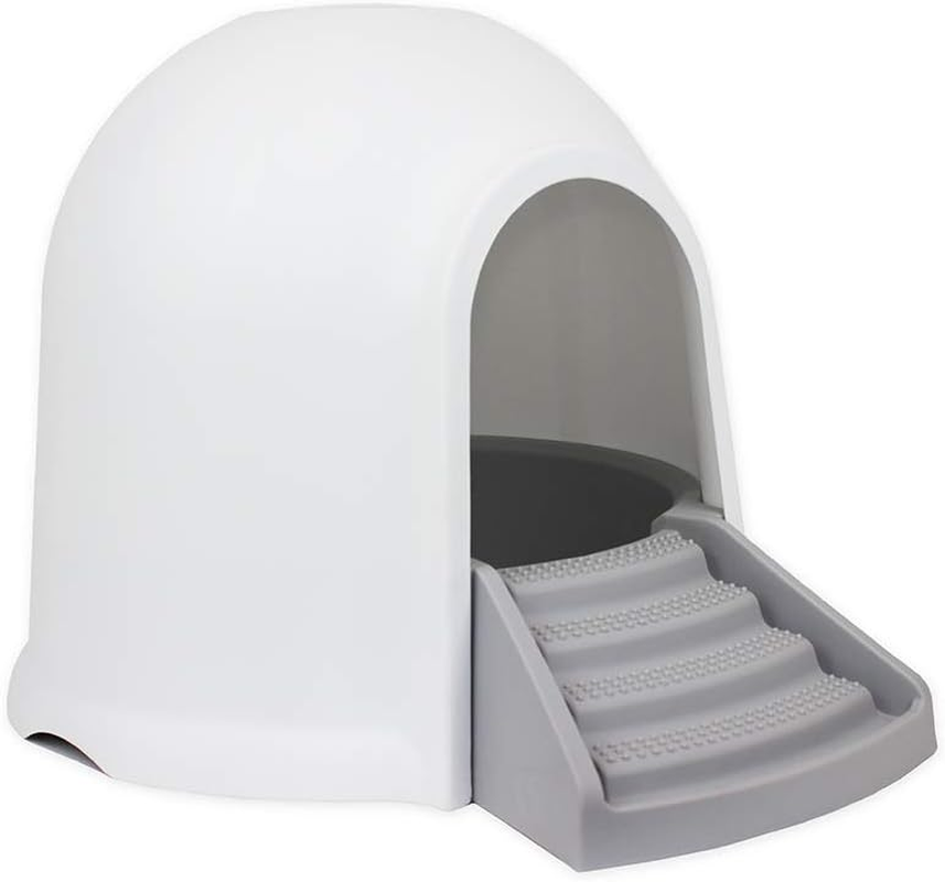 Cattitude Odour Control Cat Litter Dome, White, 44Cm Height - Cat Litter Box, Odour Control, Enclosed Litter Box, Non-Toxic Carbon Filter