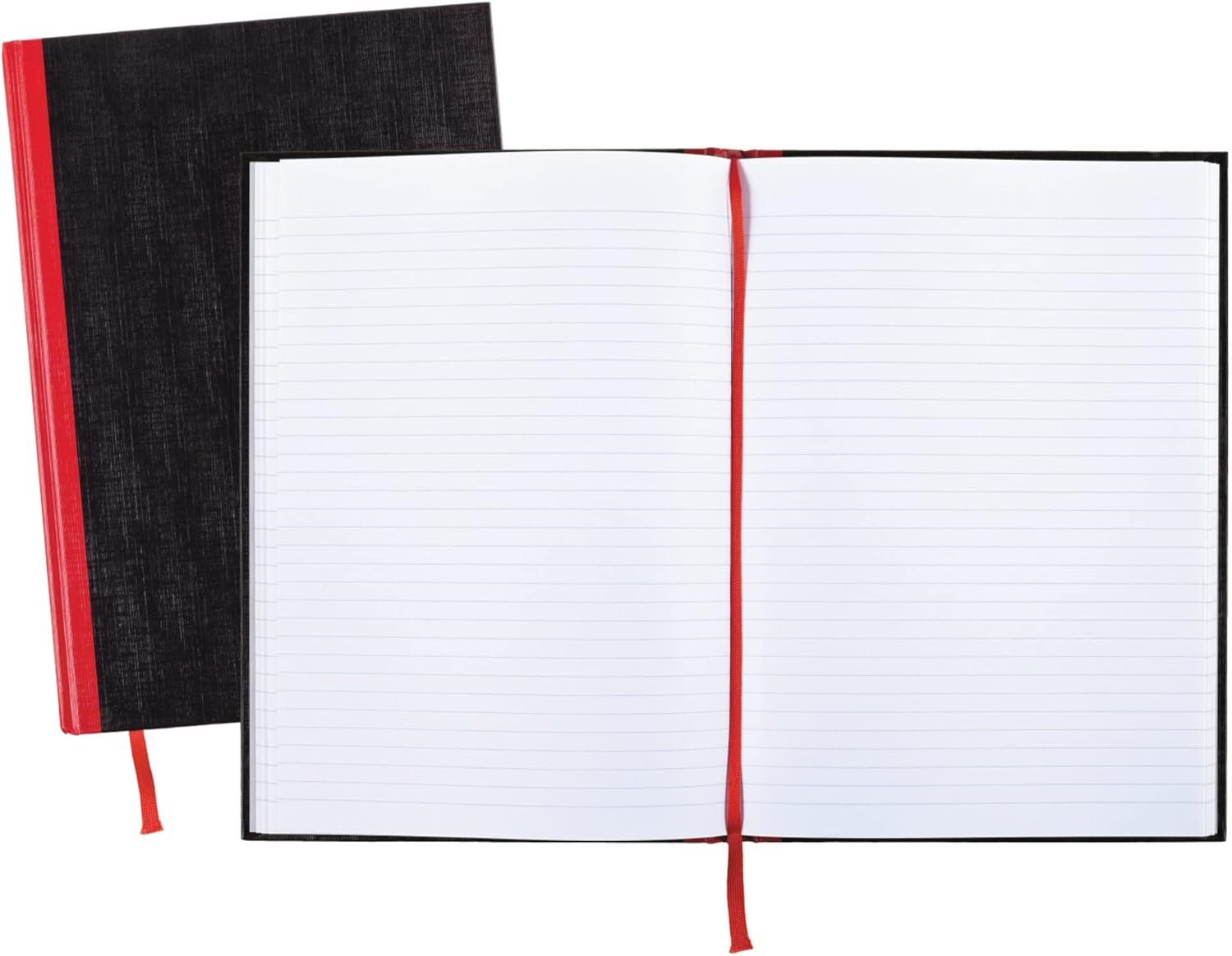 Black N' Red Notebook, Business Journal, 11-3/4" X 8-1/4", 96 Sheets, Ruled, Optik Paper, Hardcover, Casebound, Black (D66174) image number 4