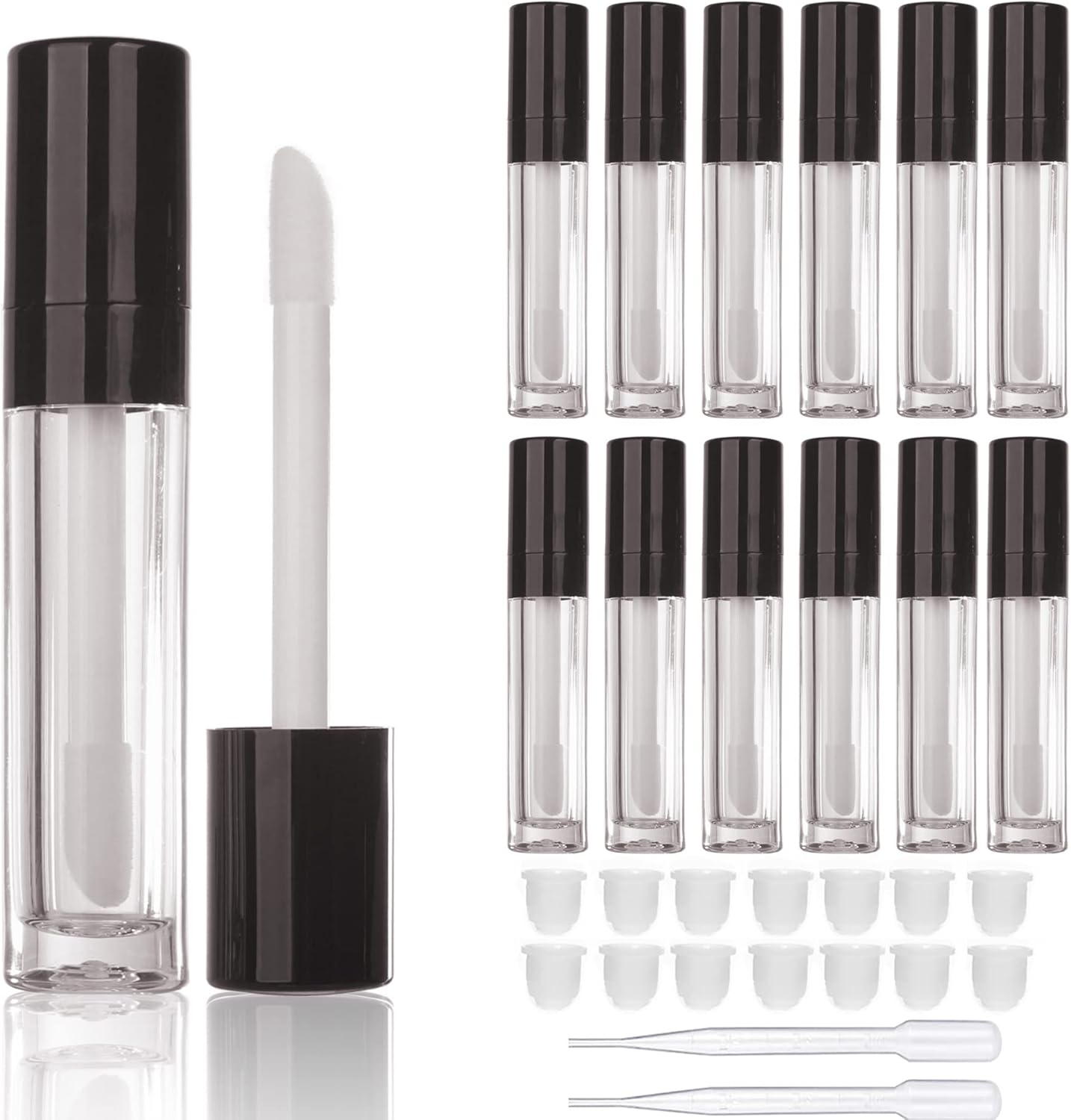 COSIDEA 14 Pcs Empty 8Ml Big Wand Lip Gloss Tube Concealer Tube Packing (White)