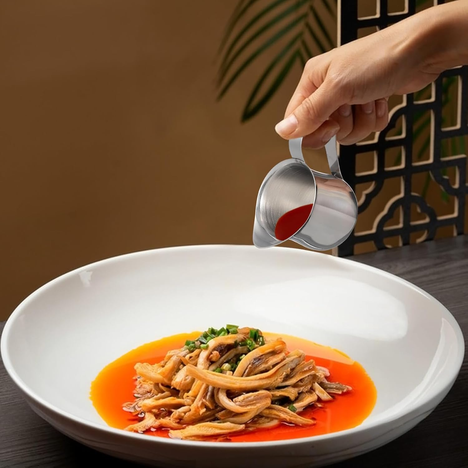 EXQUIMEUBLE 4Pcs Stainless Steel Creamer Pitcher Small Milk Jug for Espresso Shots Coffee Latte Frothing Multi-Use Sauce and Seasoning Container and Easy to Clean image number 5