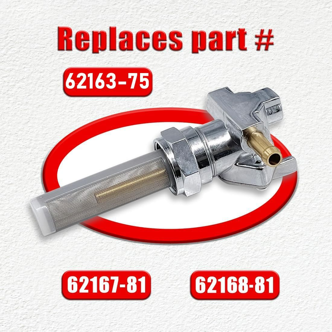 Petcock Fuel Valve 22Mm Right Outlet Spigot for Harley Davidson Sportster Big Twin Dyna Fatboy Electra Glide Heritage Softail Springer Sport Super Tour Glide Low Rider Gas Tank Valve Switch Chrome image number 2